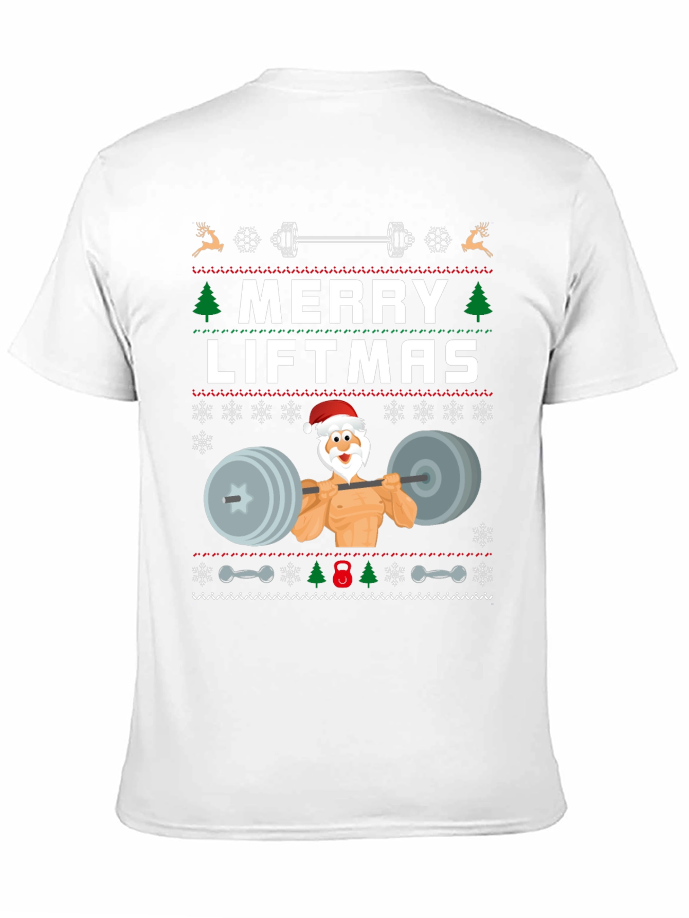 Merry Liftmas Weightlifting Santa T-Shirt
