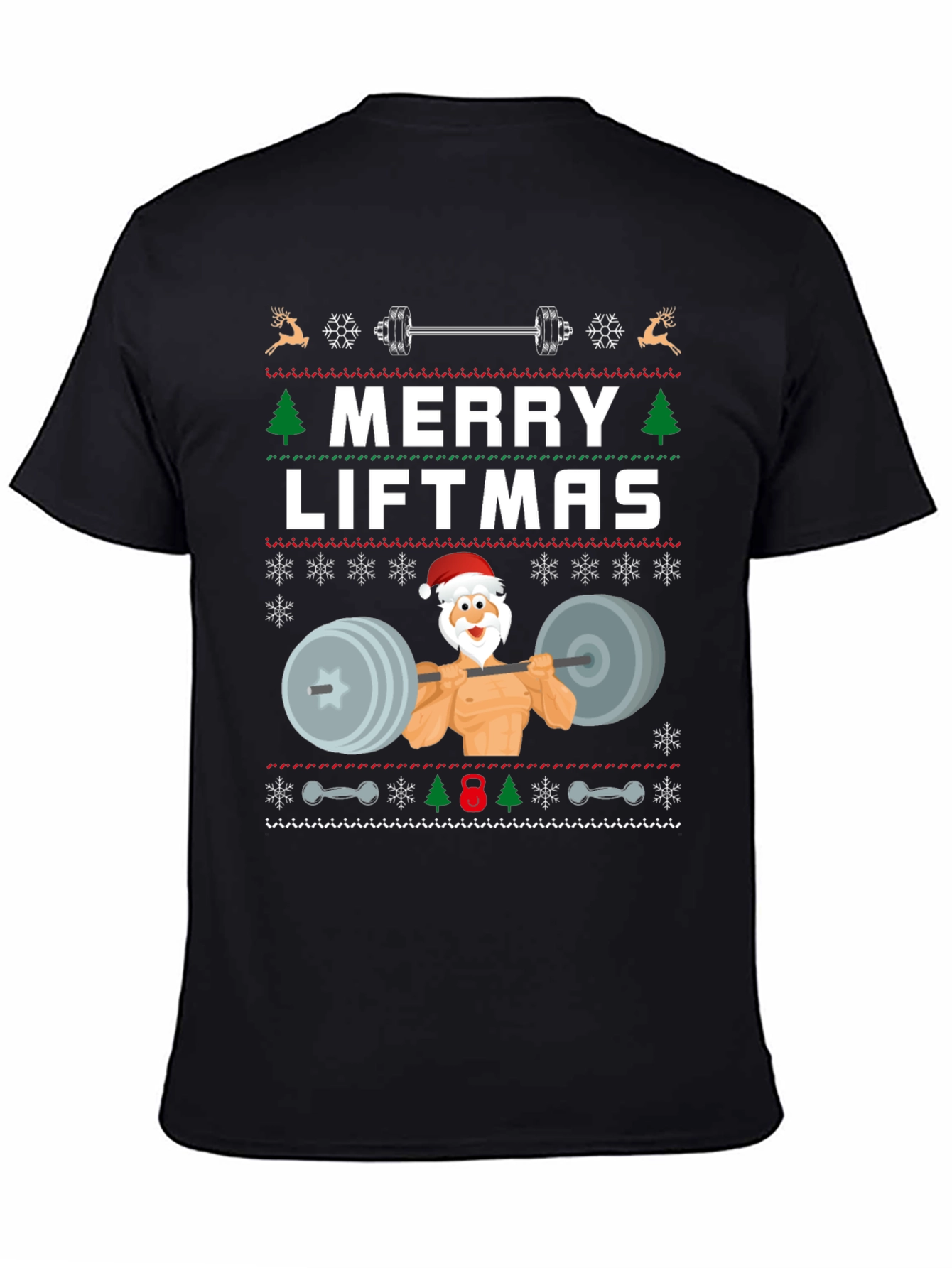 Merry Liftmas Weightlifting Santa T-Shirt