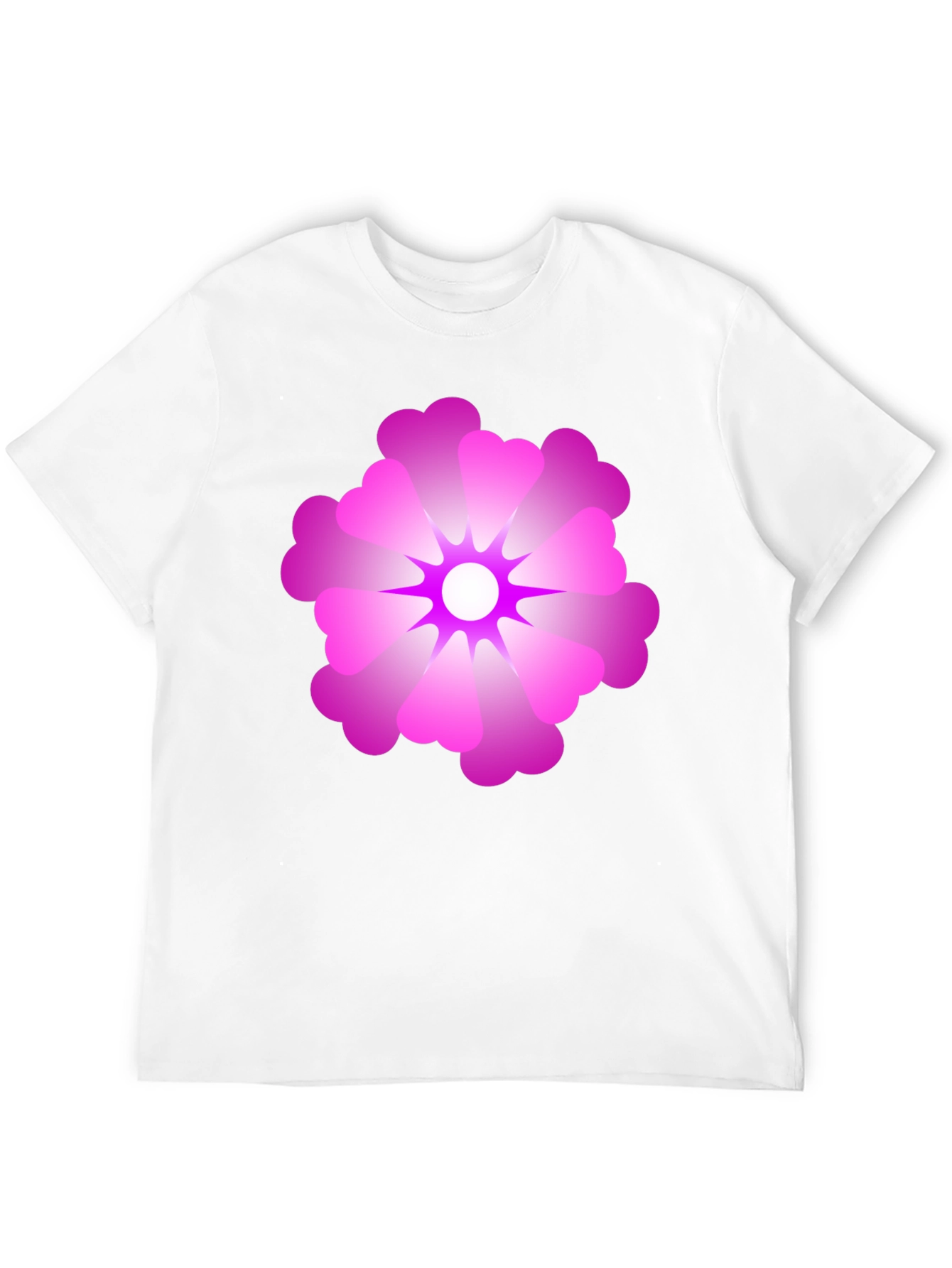 Black T-Shirt with Pink Flower Graphic