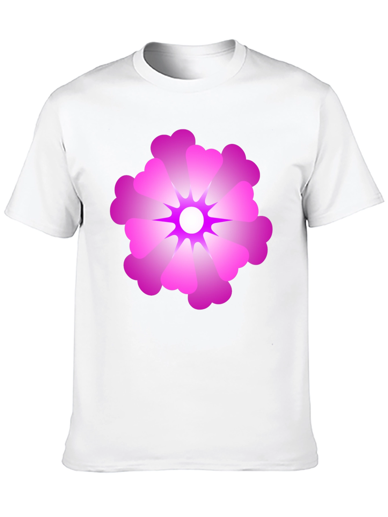 Black T-Shirt with Pink Flower Graphic