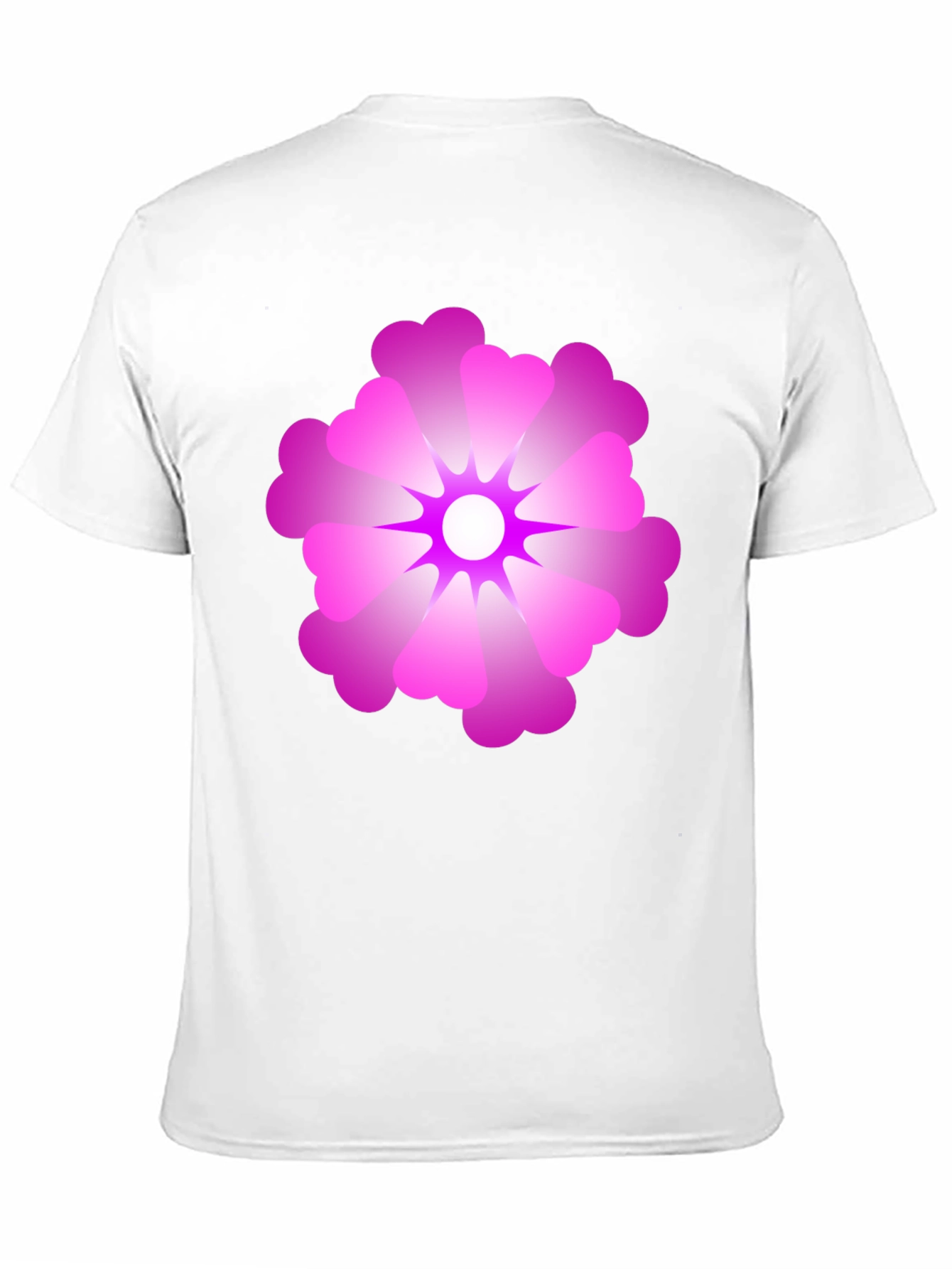 Black T-Shirt with Pink Flower Graphic