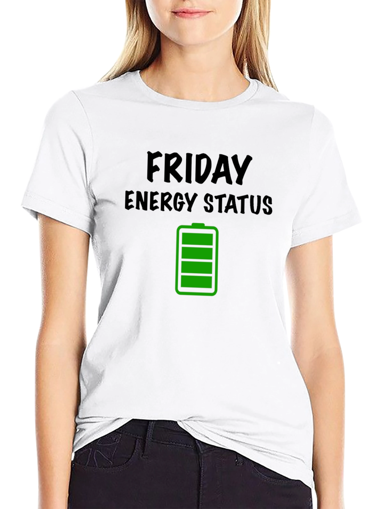 Friday Energy Status T-Shirt - Recharge Your Weekend!