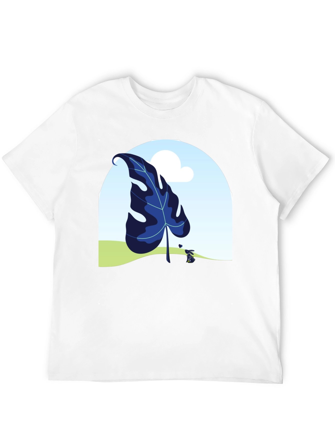 Botanical Leaf Black T-Shirt