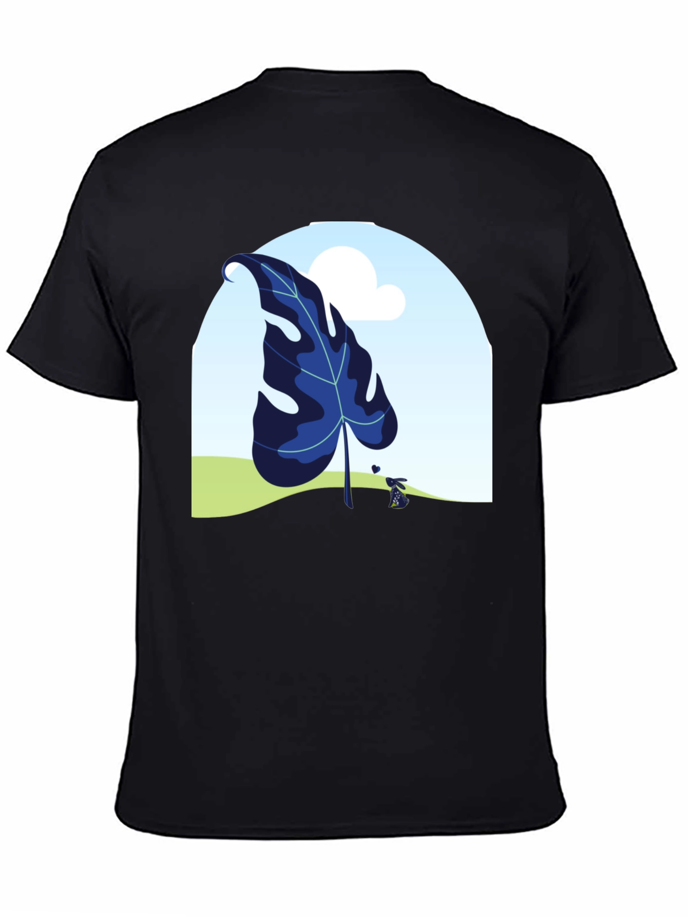 Botanical Leaf Black T-Shirt