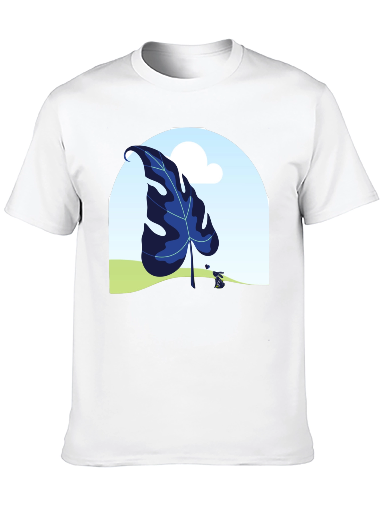 Botanical Leaf Black T-Shirt