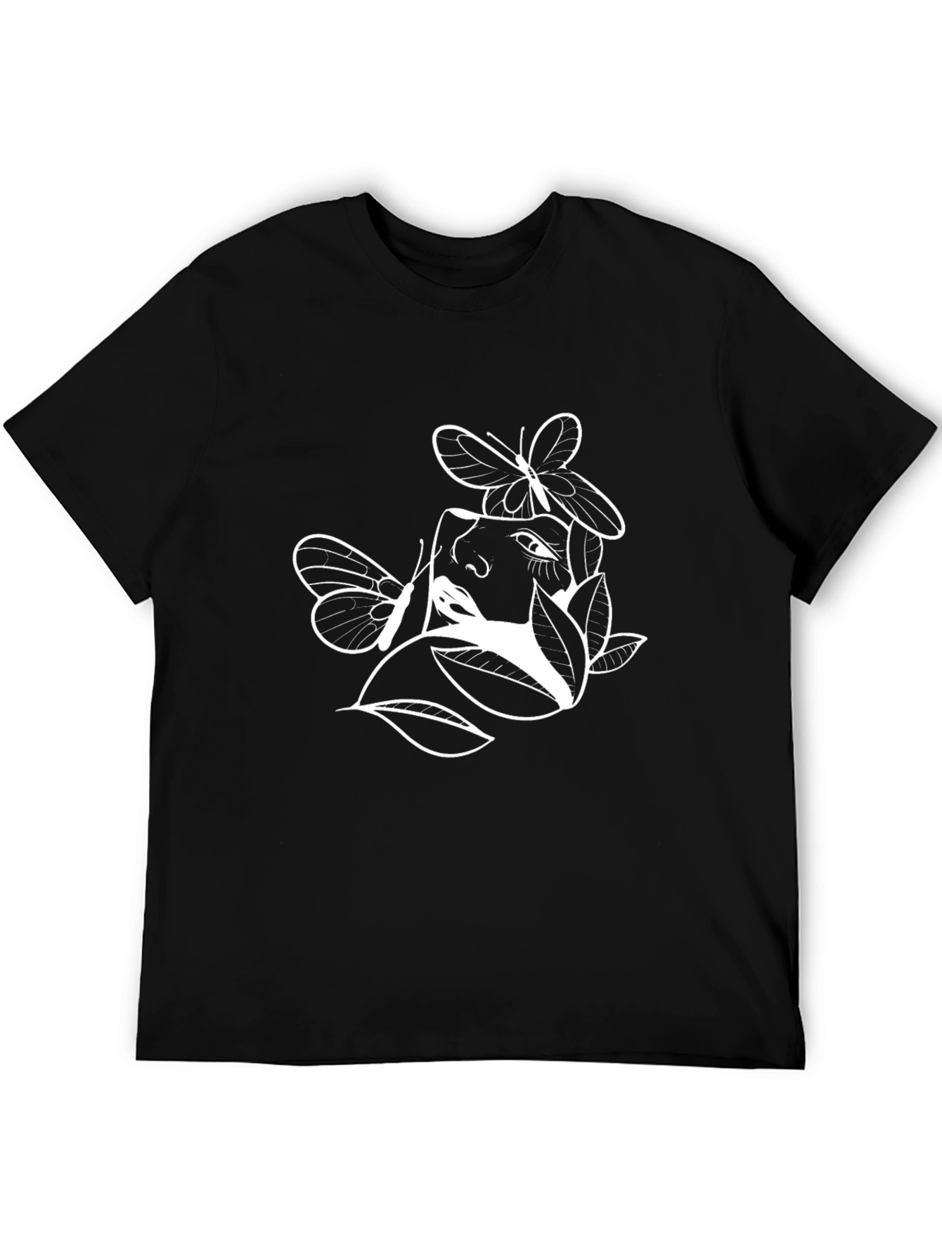 Abstract Butterfly Face Graphic T-Shirt