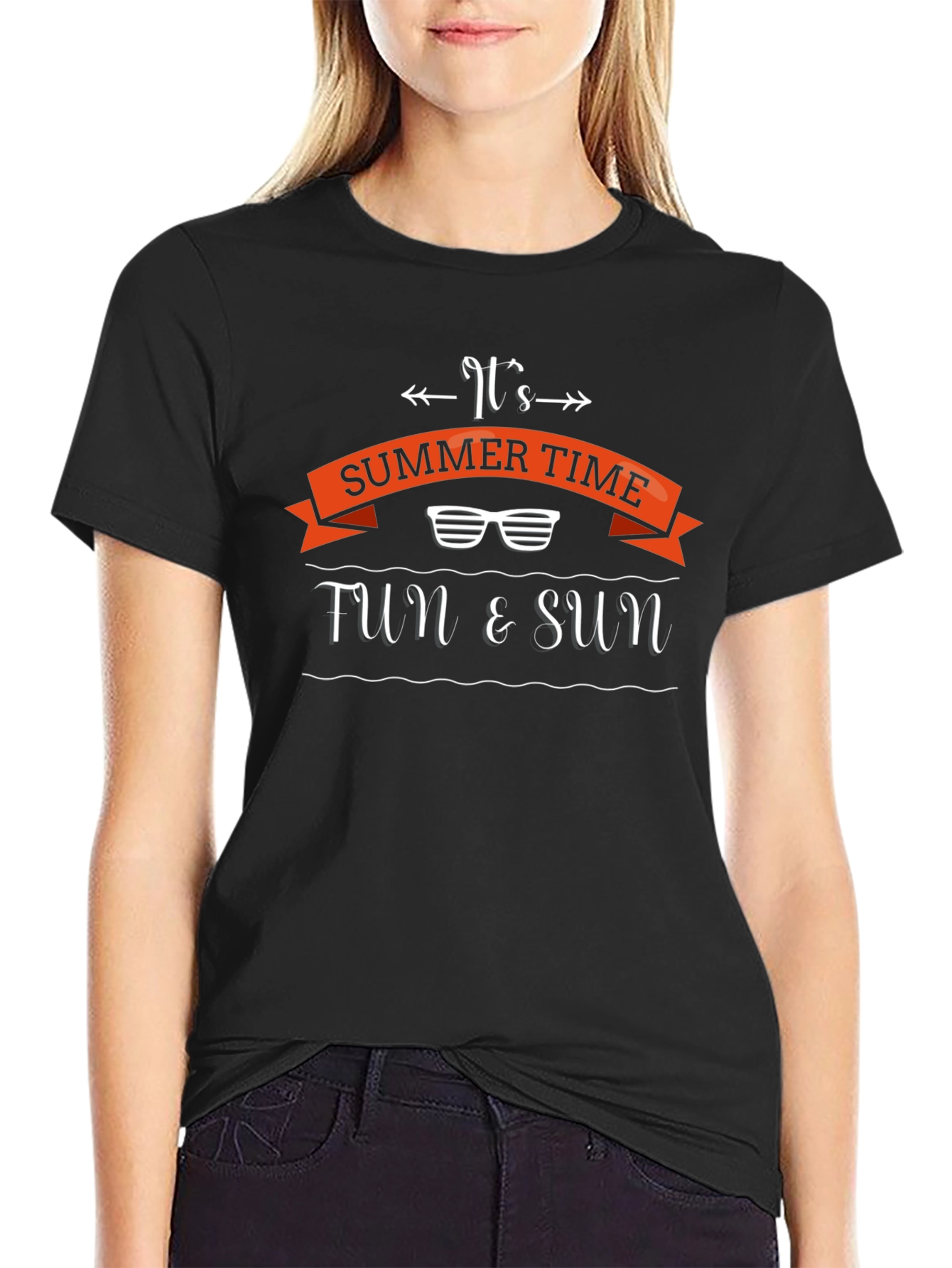 Summer Time Fun & Sun Black T-Shirt