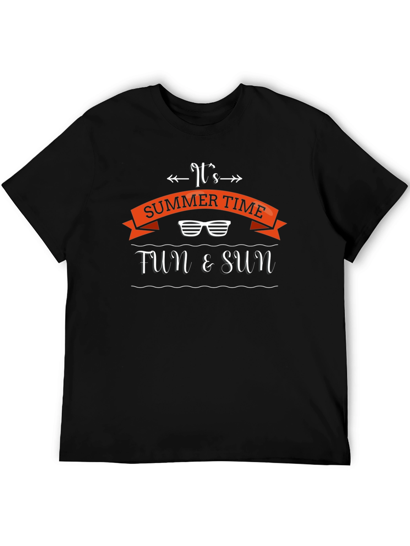 Summer Time Fun & Sun Black T-Shirt