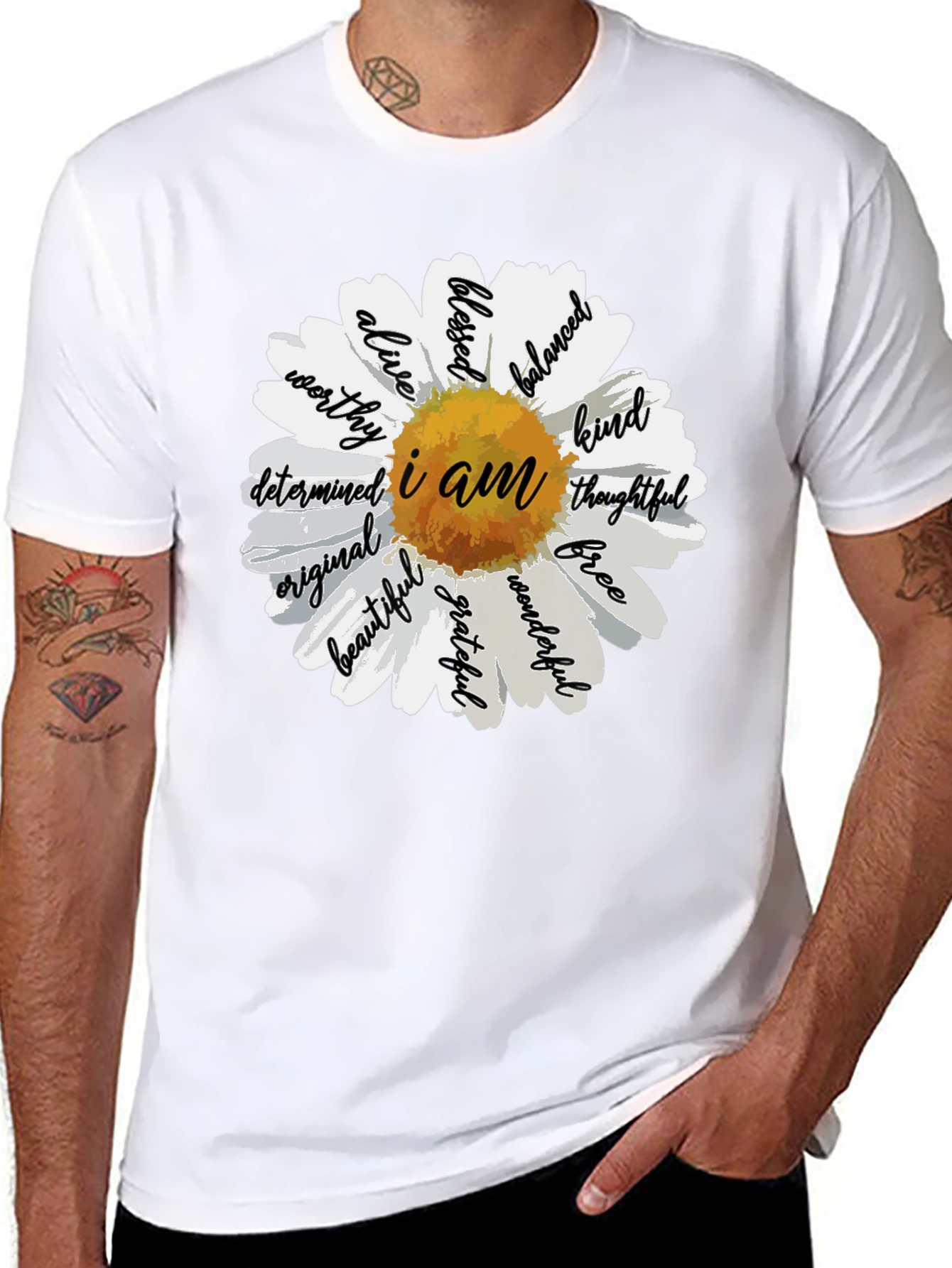 I Am Daisy Graphic Tee - Black