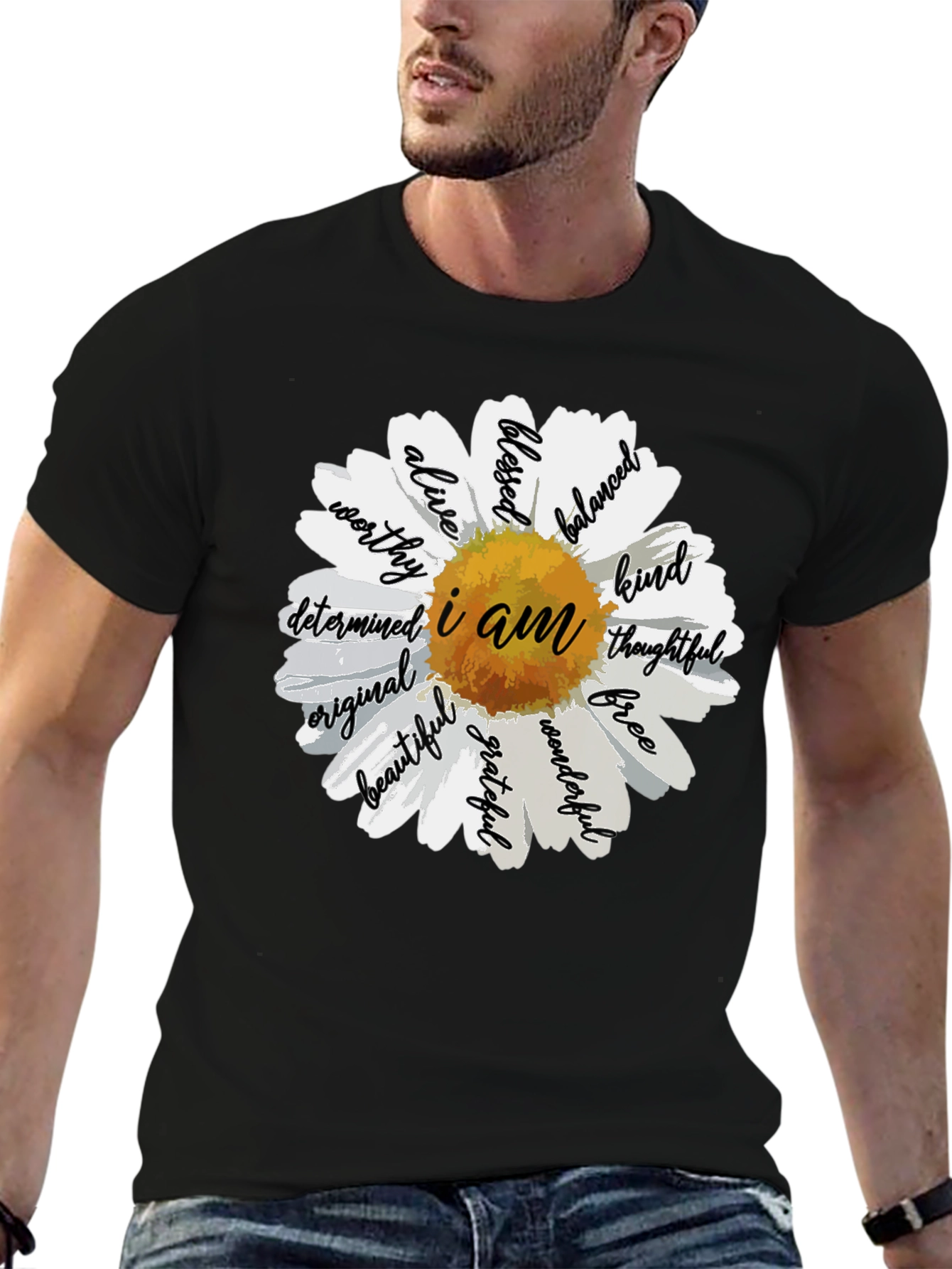 I Am Daisy Graphic Tee - Black