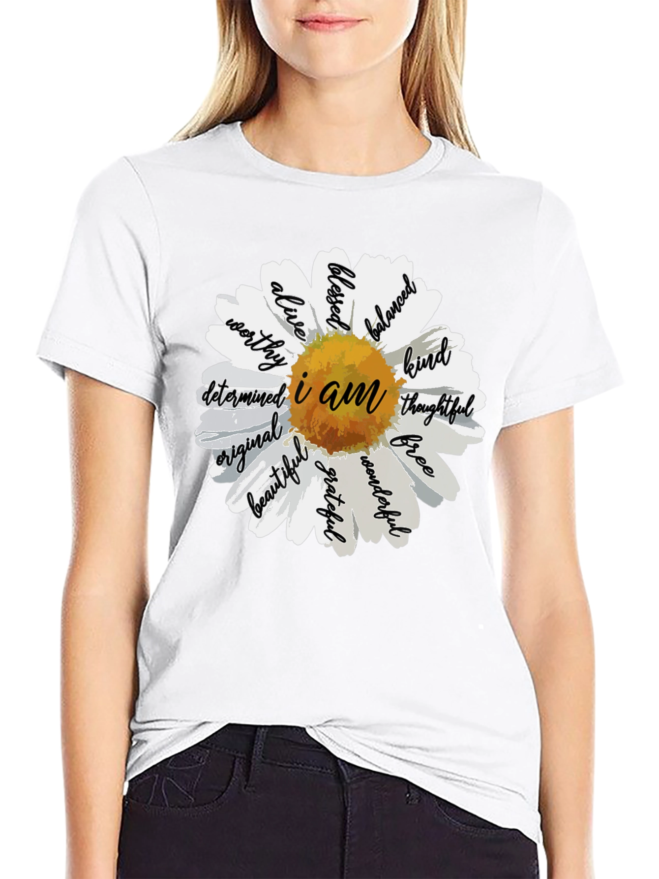 I Am Daisy Graphic Tee - Black