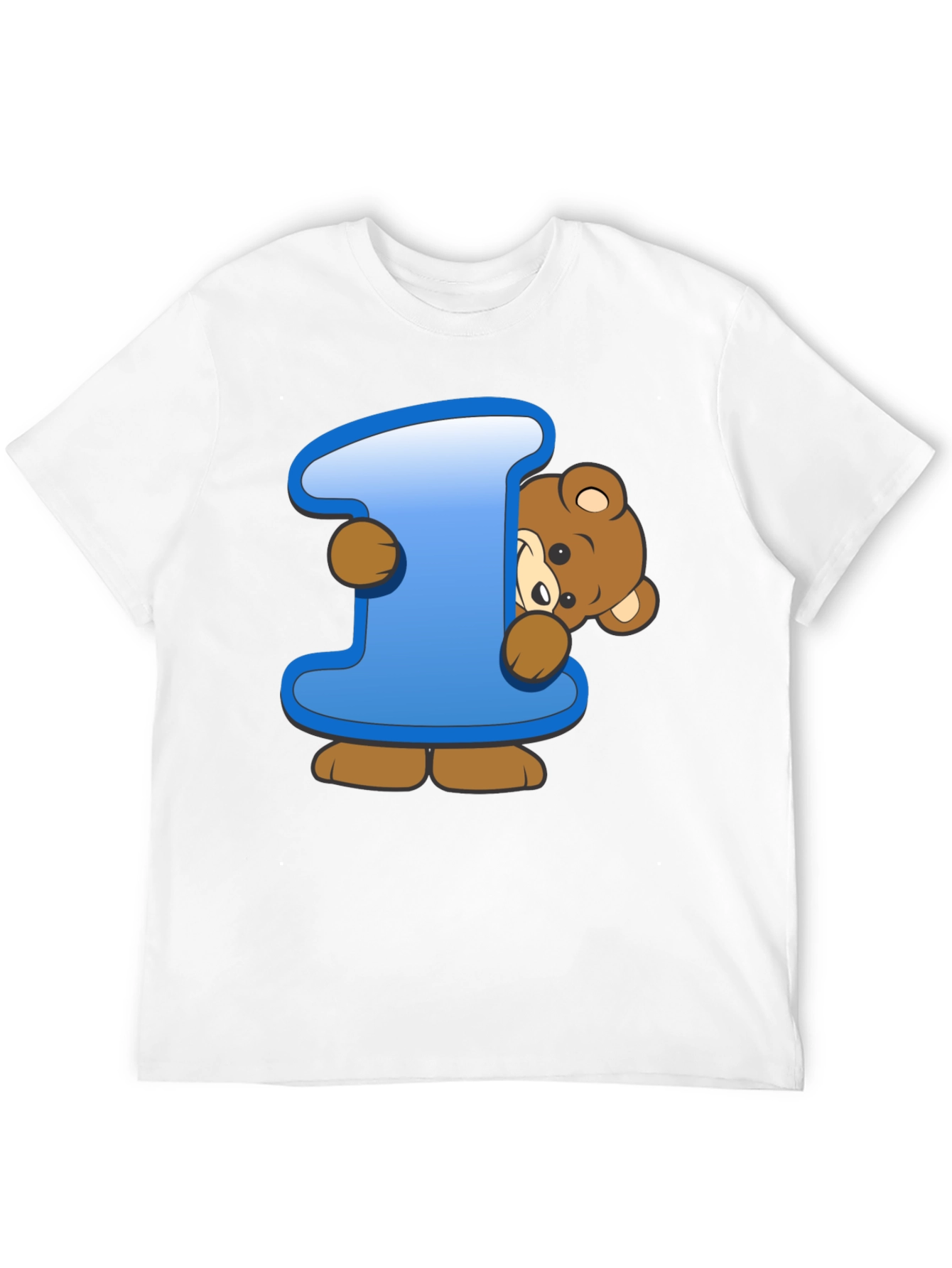 Cute Teddy Bear Initial I Black T-Shirt