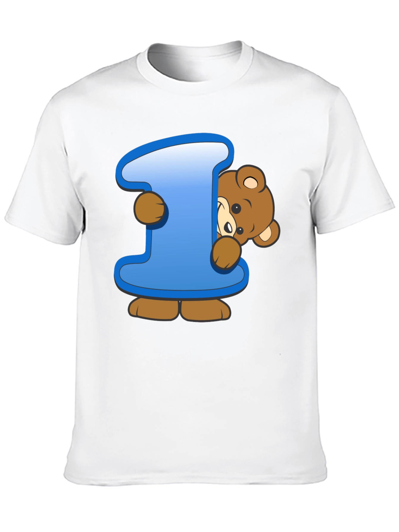 Cute Teddy Bear Initial I Black T-Shirt