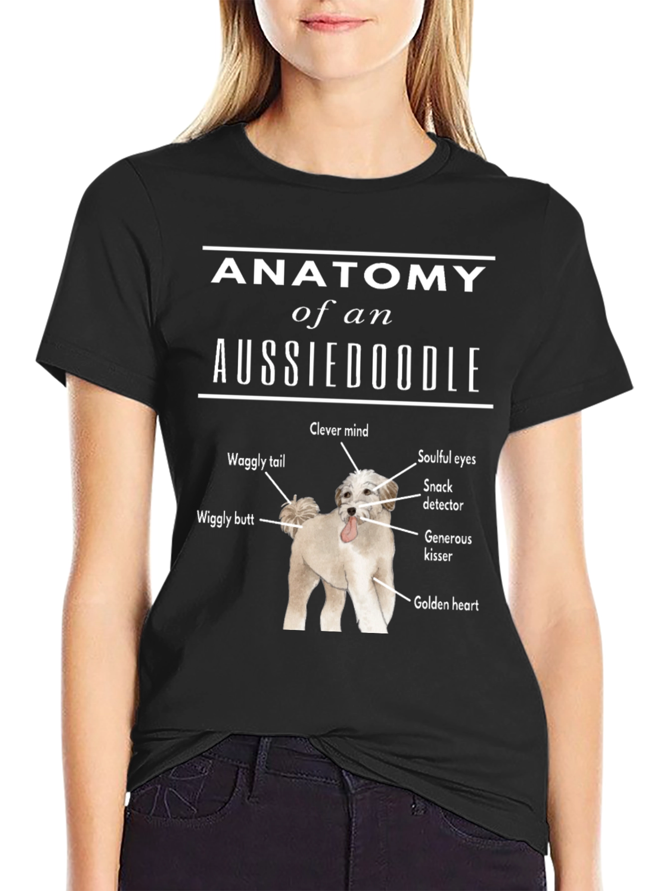 Anatomy of an Aussiedoodle T-Shirt Dog Lover Tee