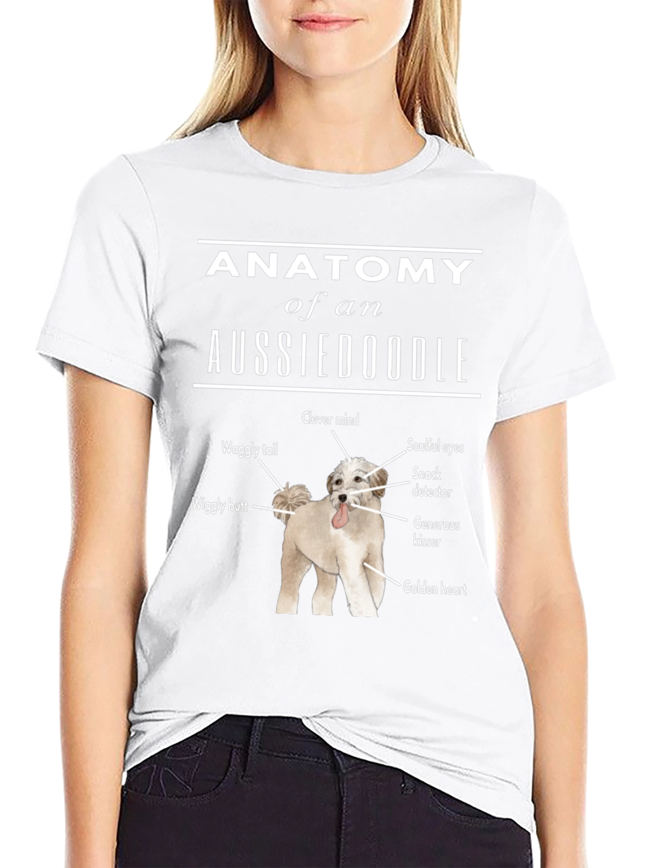 Anatomy of an Aussiedoodle T-Shirt Dog Lover Tee