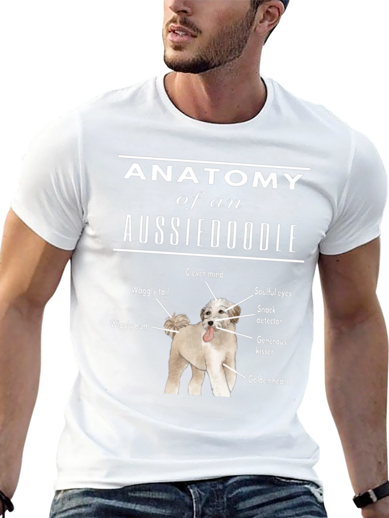 Anatomy of an Aussiedoodle T-Shirt Dog Lover Tee