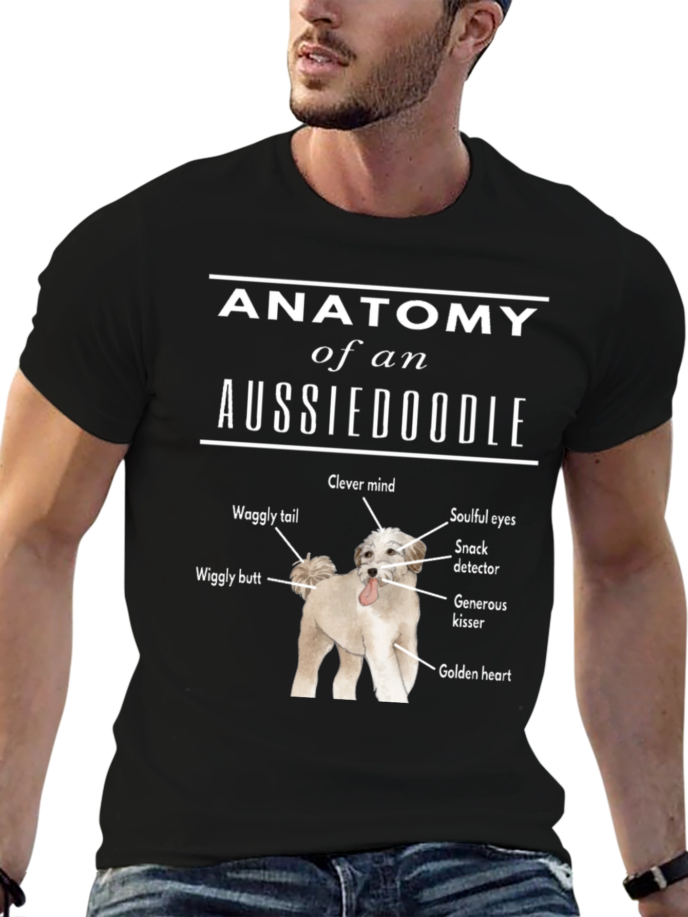Anatomy of an Aussiedoodle T-Shirt Dog Lover Tee