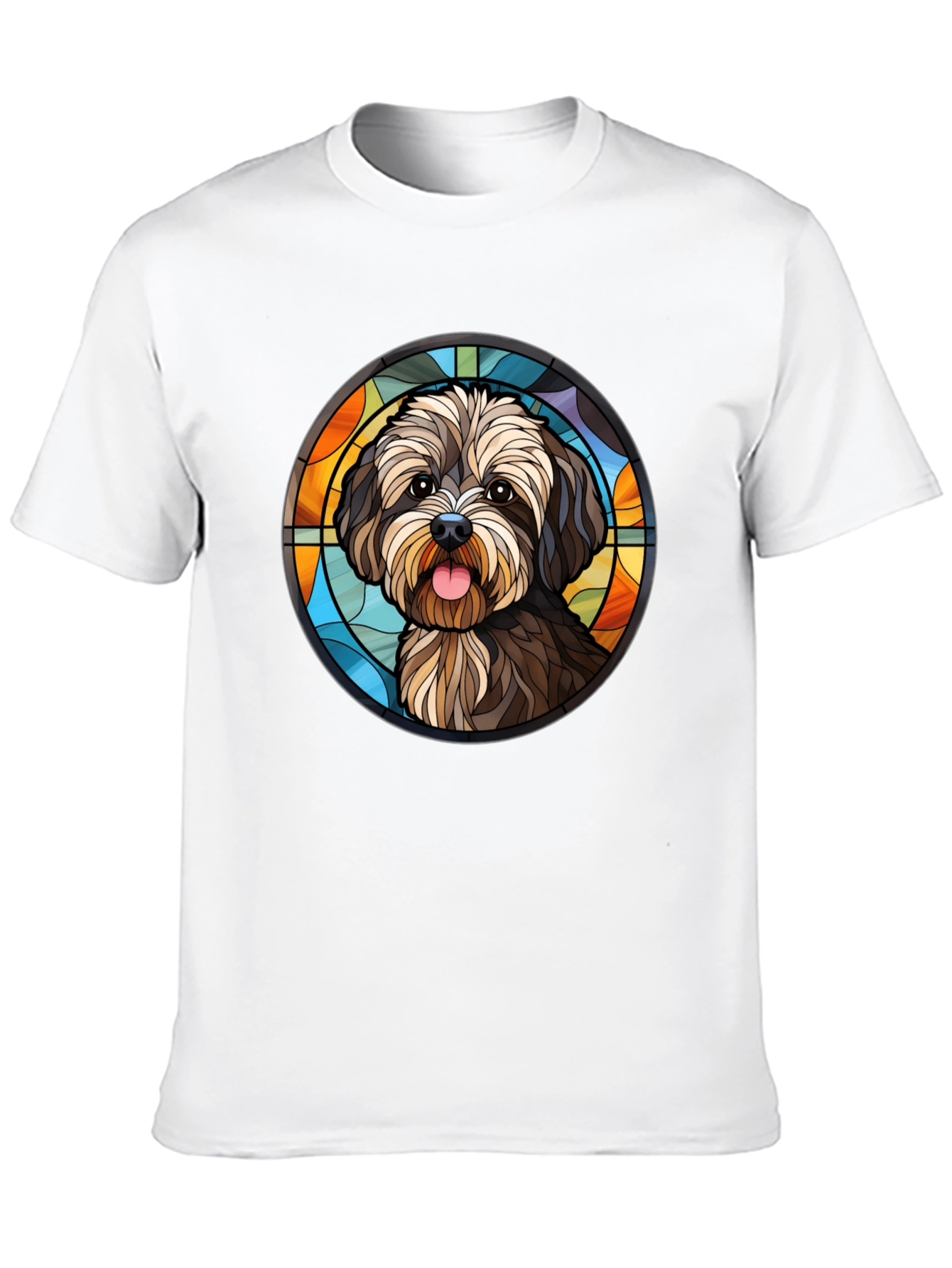 Dog Lovers Stained Glass Style T-Shirt