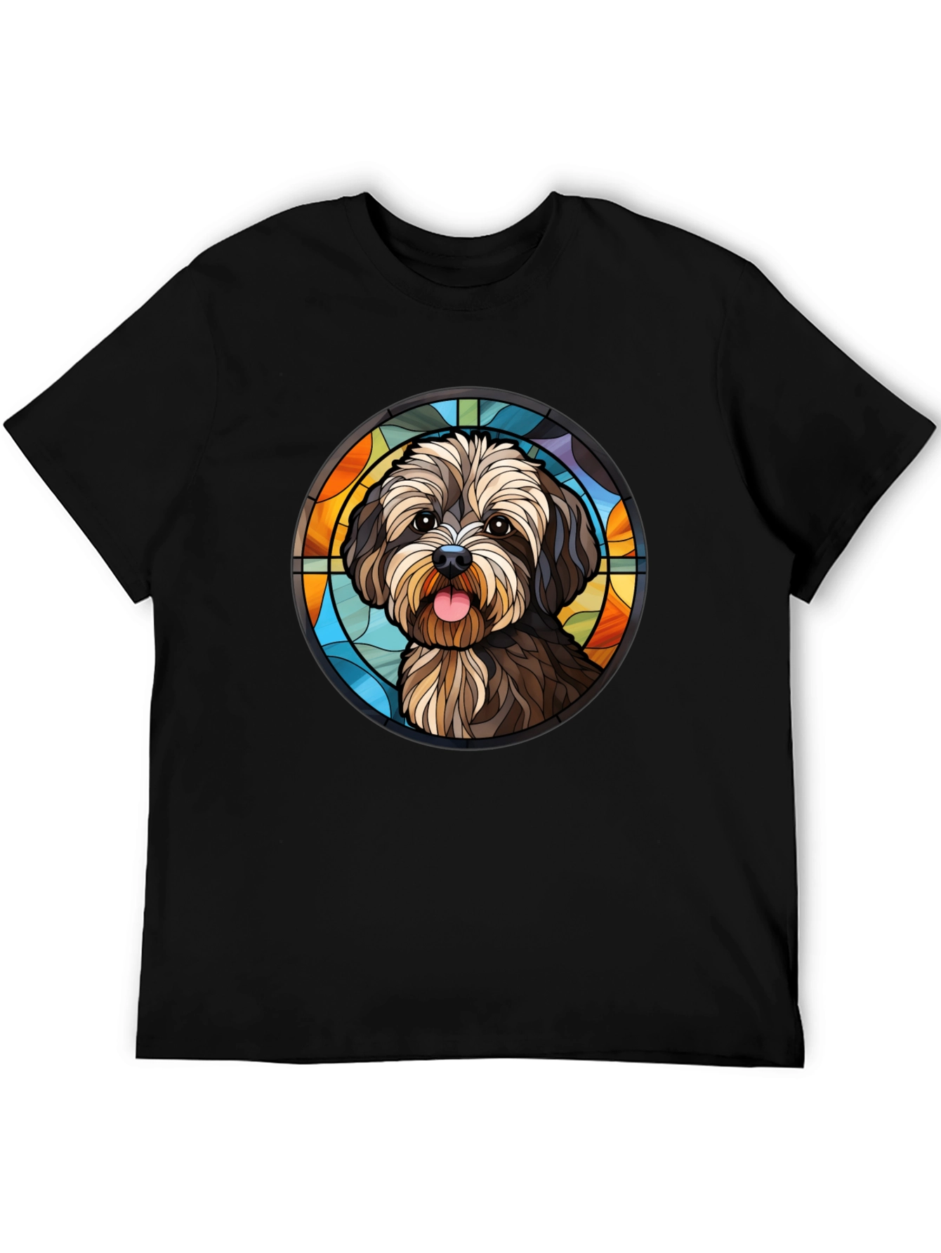 Dog Lovers Stained Glass Style T-Shirt