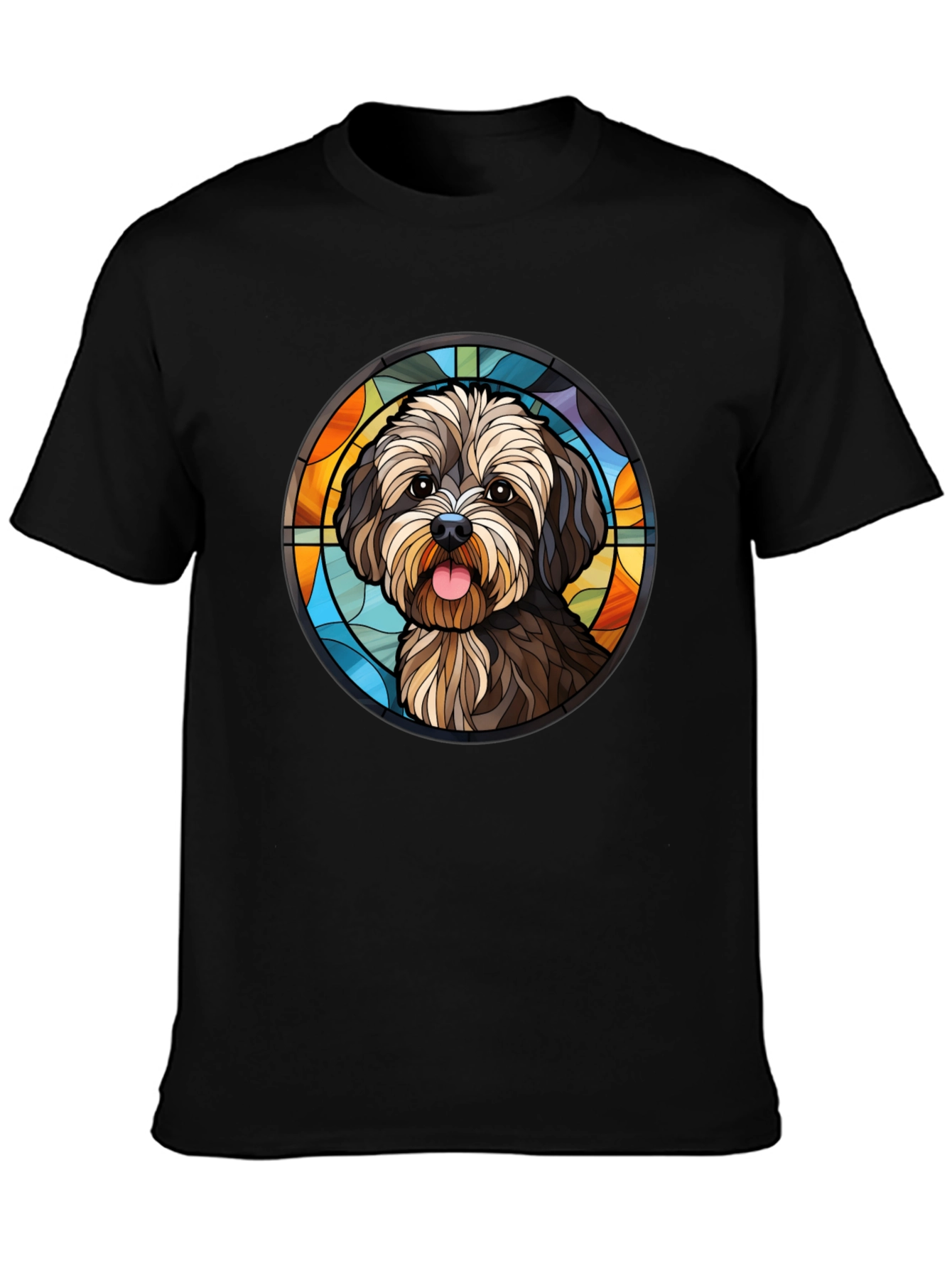 Dog Lovers Stained Glass Style T-Shirt