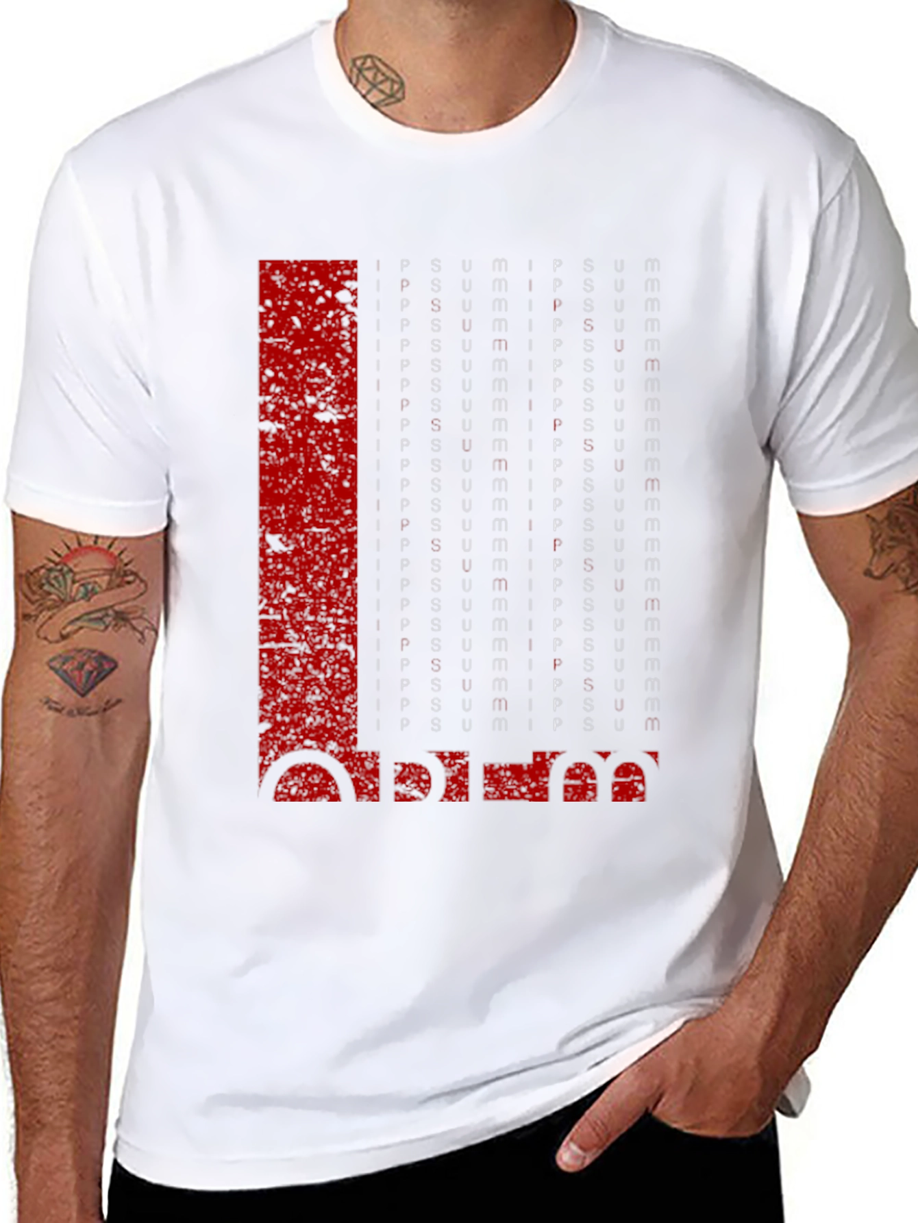 Abstract Graphic Print Mens Black T-Shirt