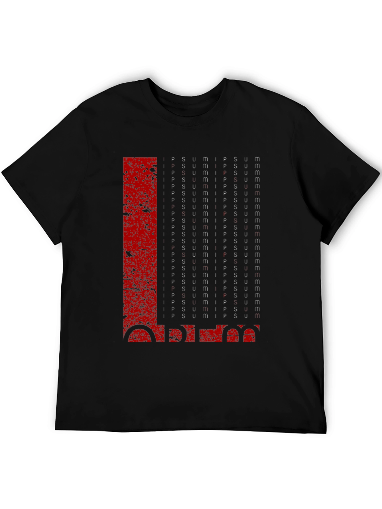 Abstract Graphic Print Mens Black T-Shirt