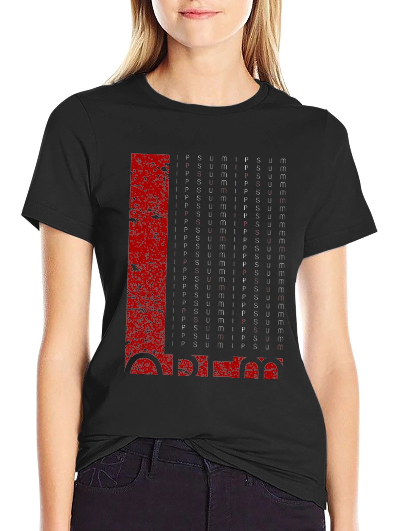 Abstract Graphic Print Mens Black T-Shirt