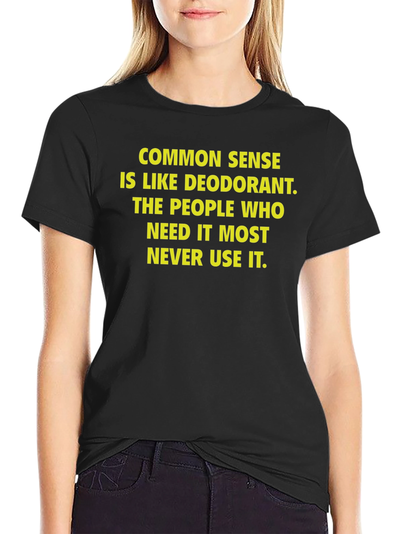 Funny Common Sense Deodorant Graphic T-Shirt