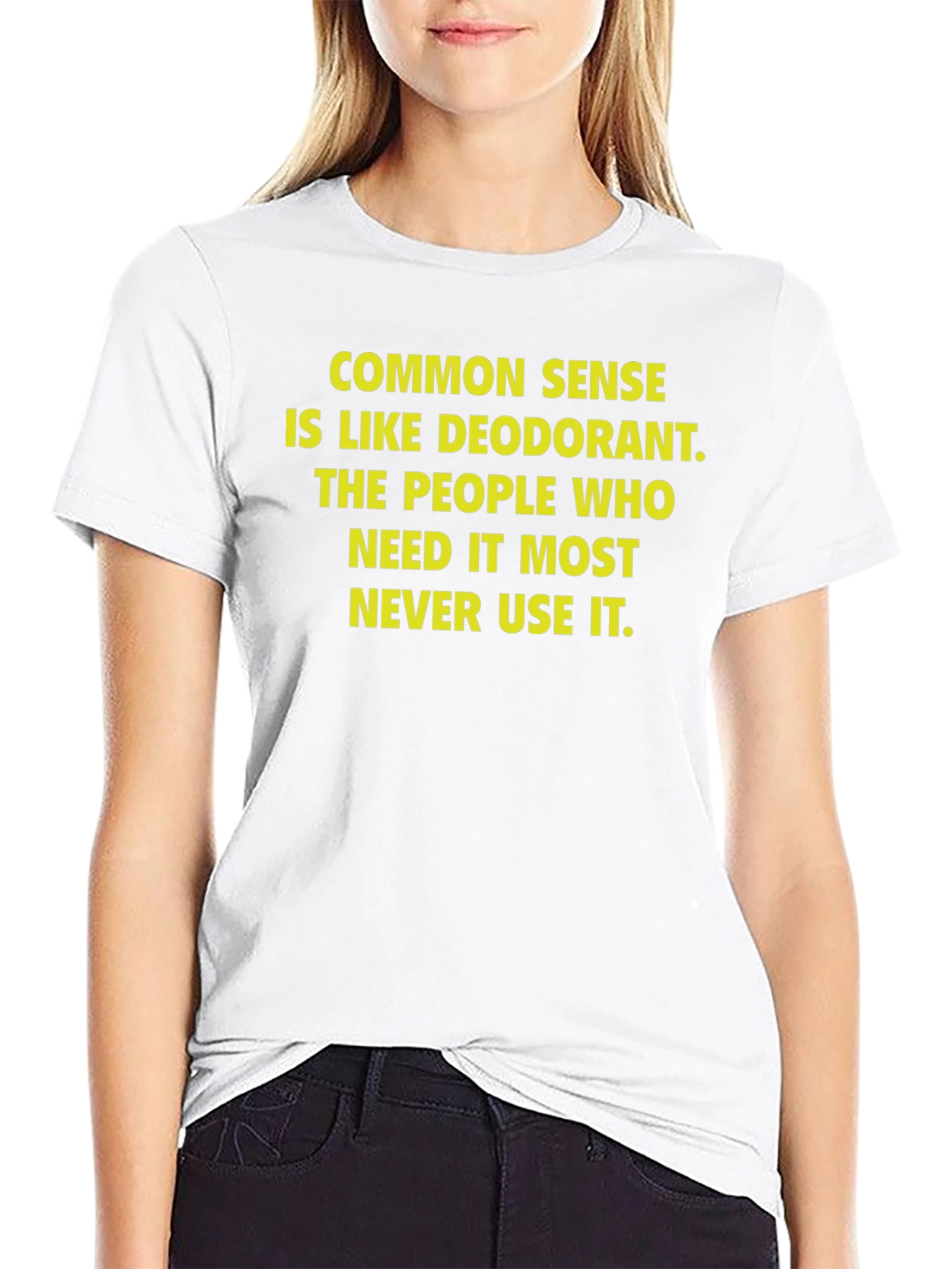 Funny Common Sense Deodorant Graphic T-Shirt