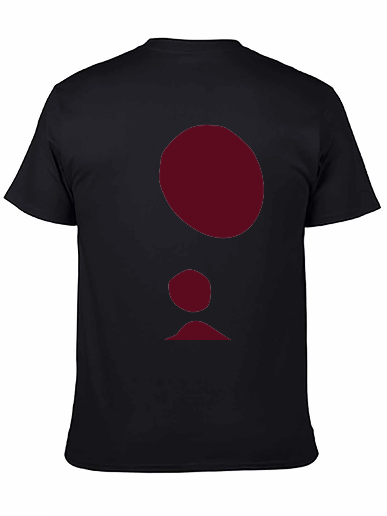 Abstract Burgundy Figure Black T-Shirt