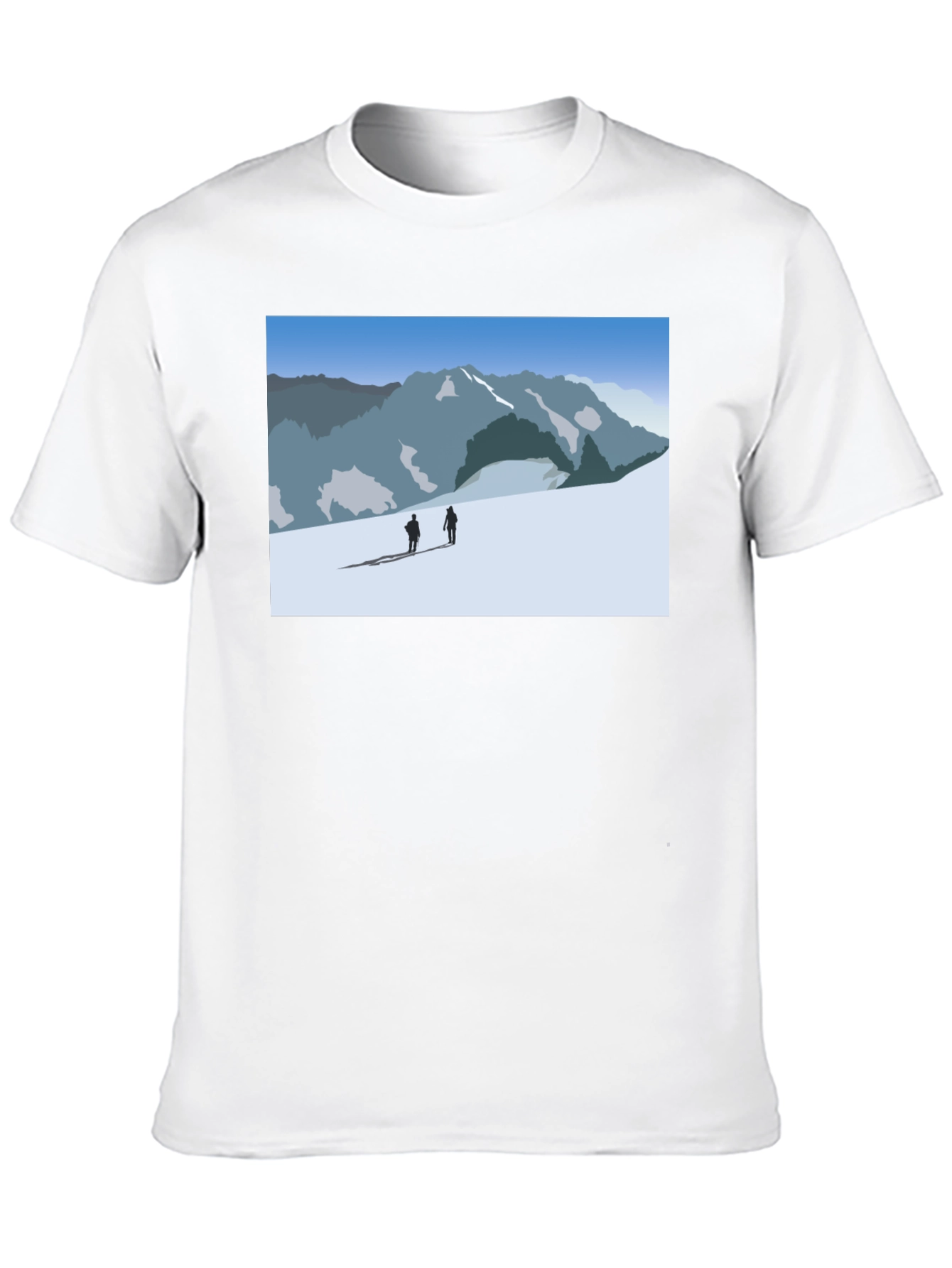 Mountain Scene Graphic Tee - Black Casual Shirt