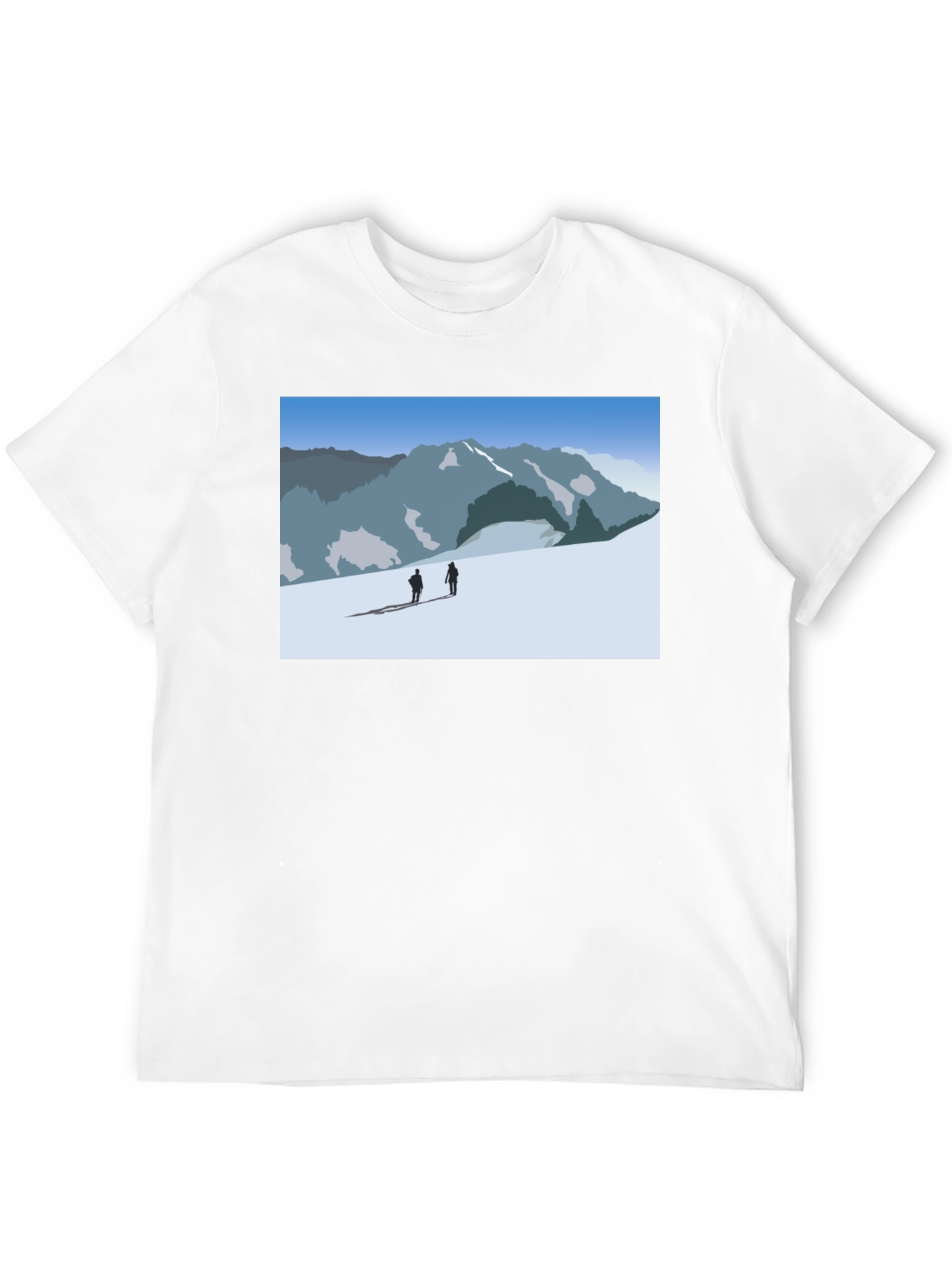 Mountain Scene Graphic Tee - Black Casual Shirt