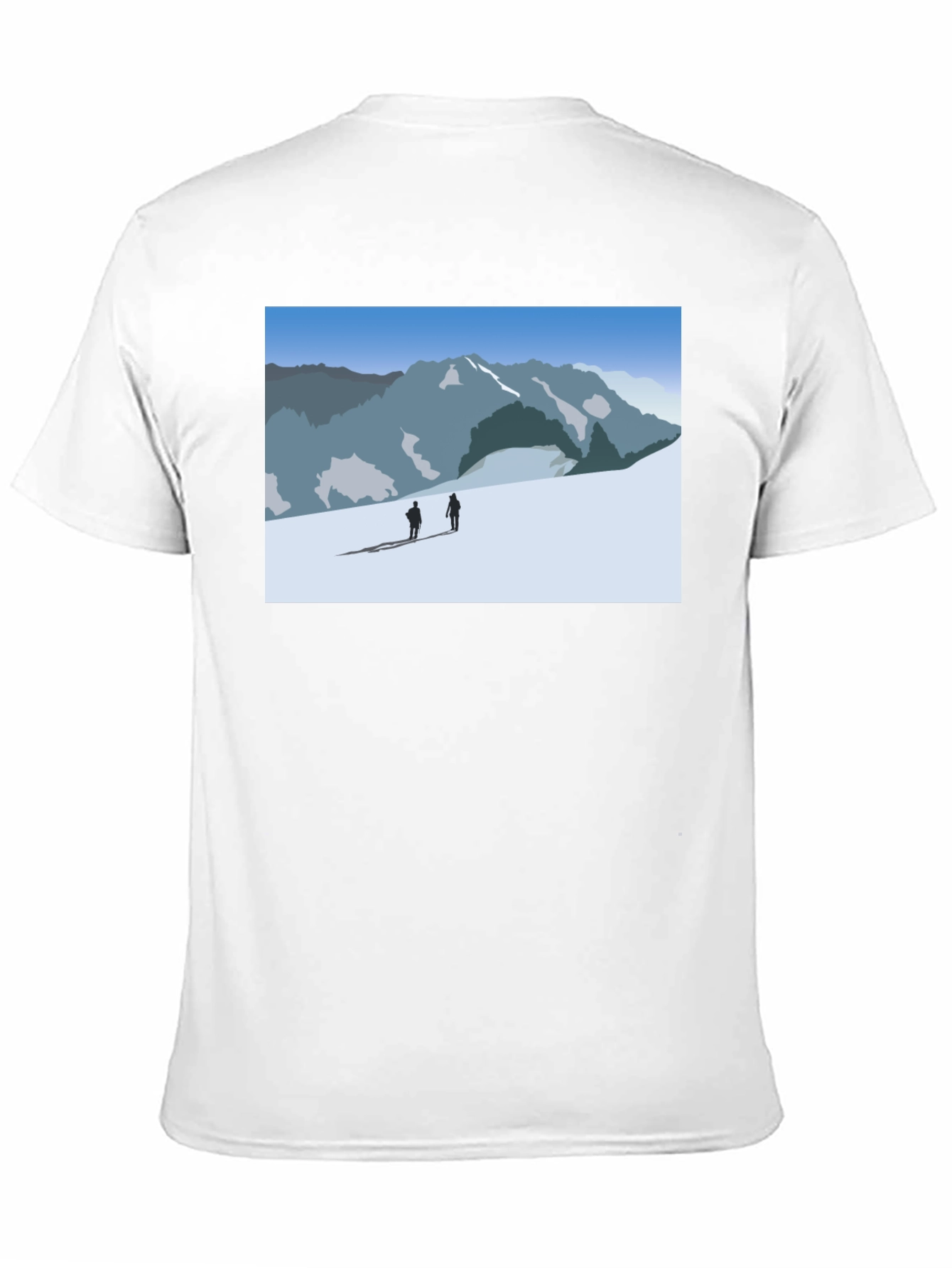Mountain Scene Graphic Tee - Black Casual Shirt