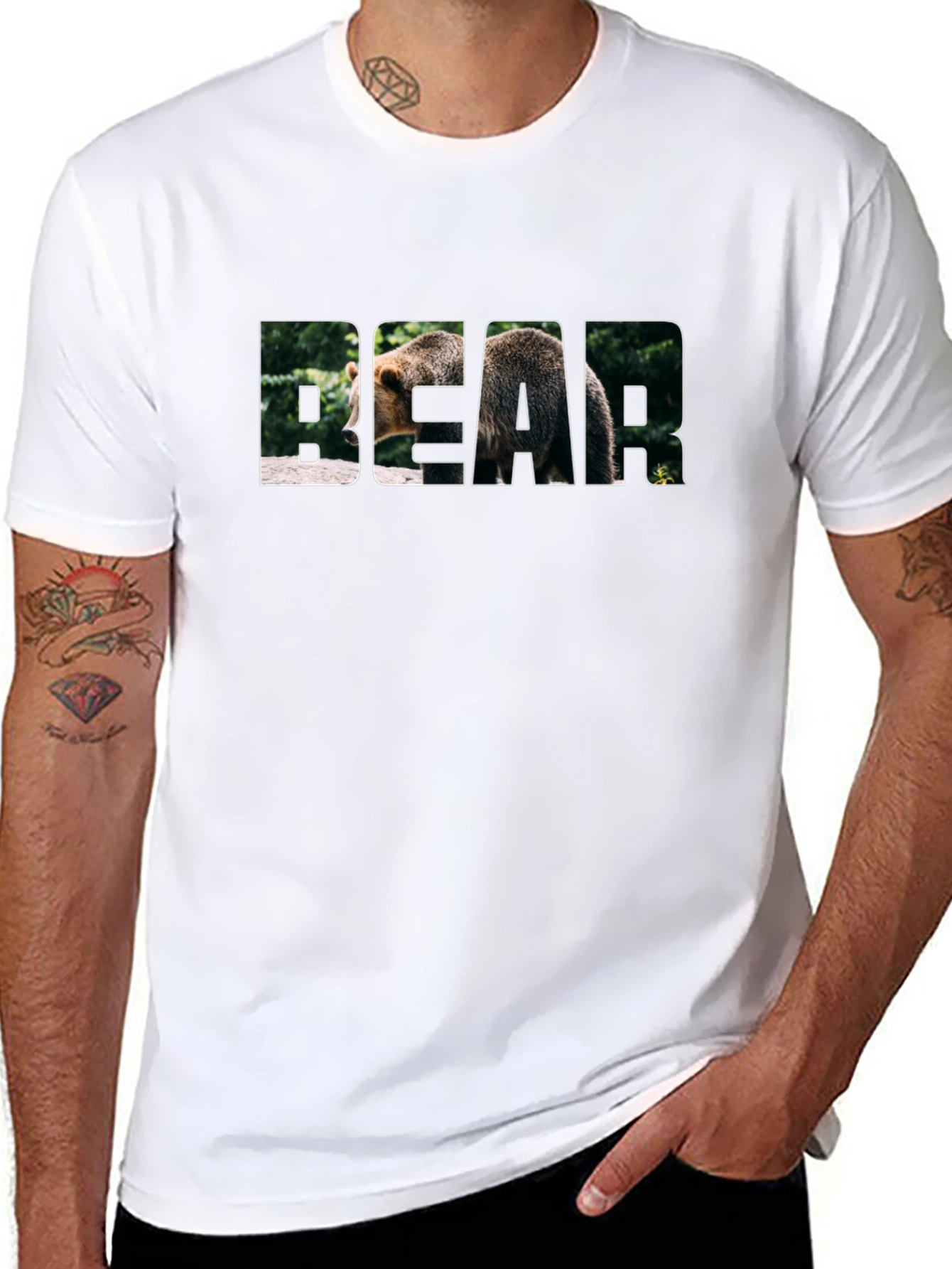 Bear Graphic Black T-Shirt