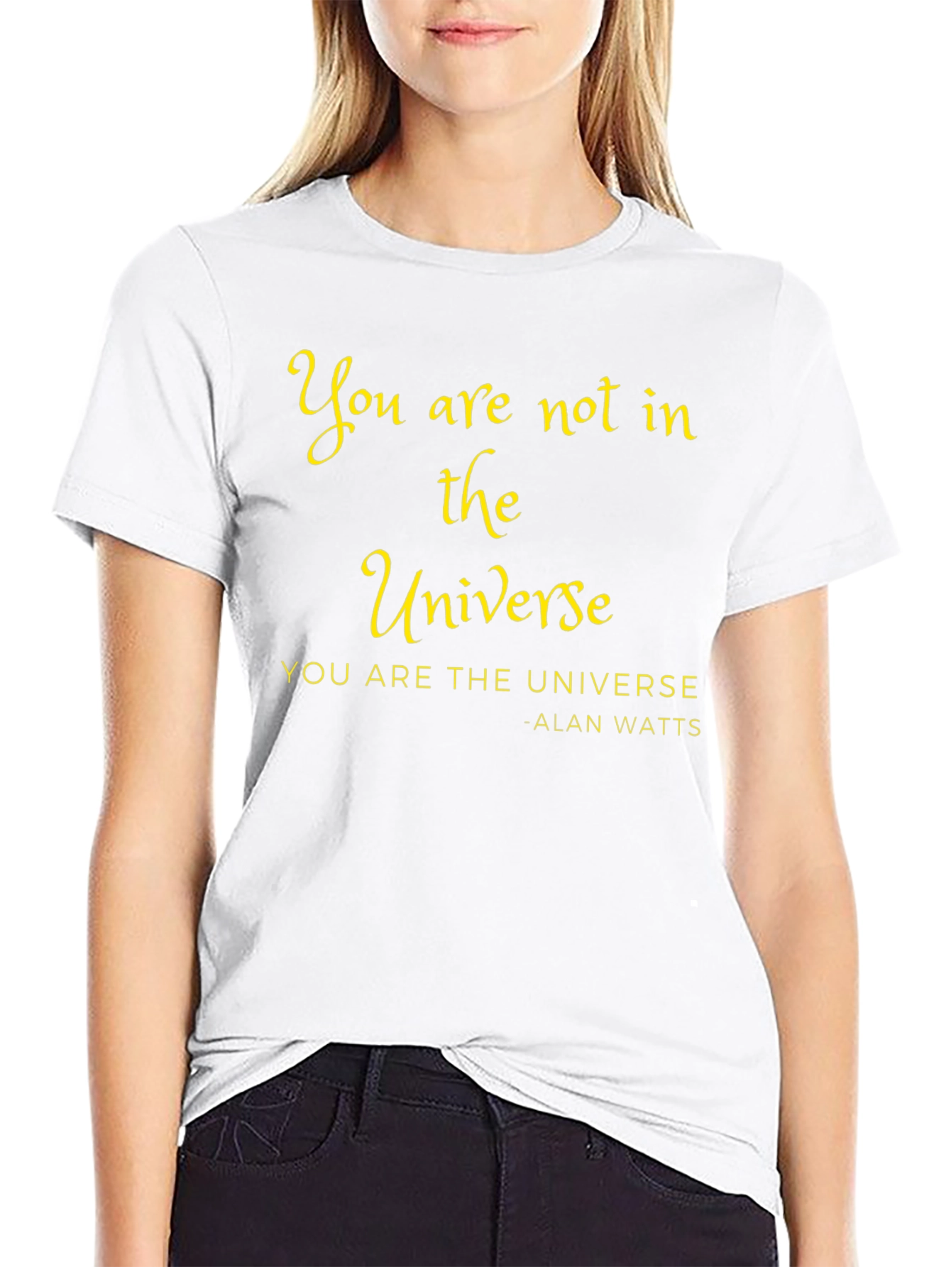 Universe Black Graphic Tee - Alan Watts Quote