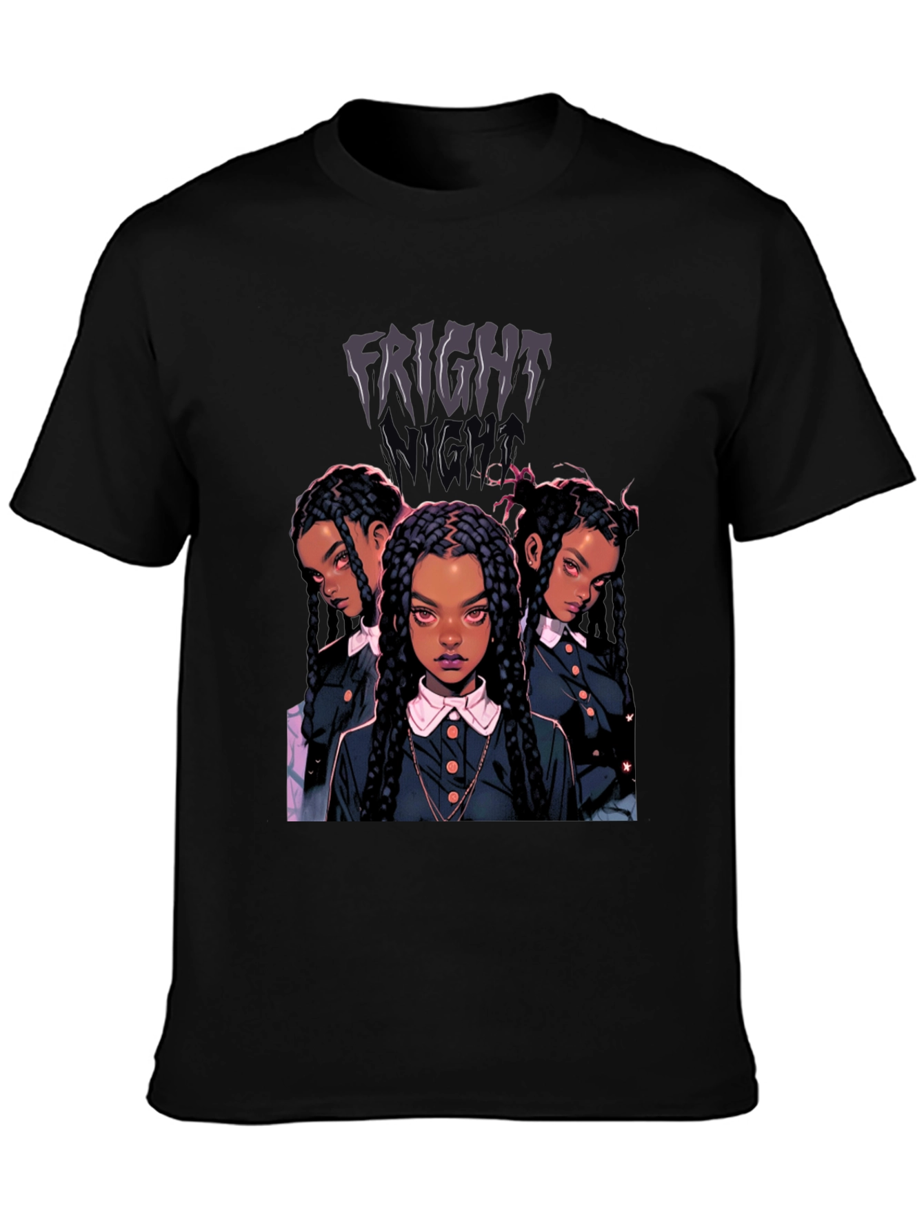 Fright Night Tee - Wednesday-Inspired Cartoon Design