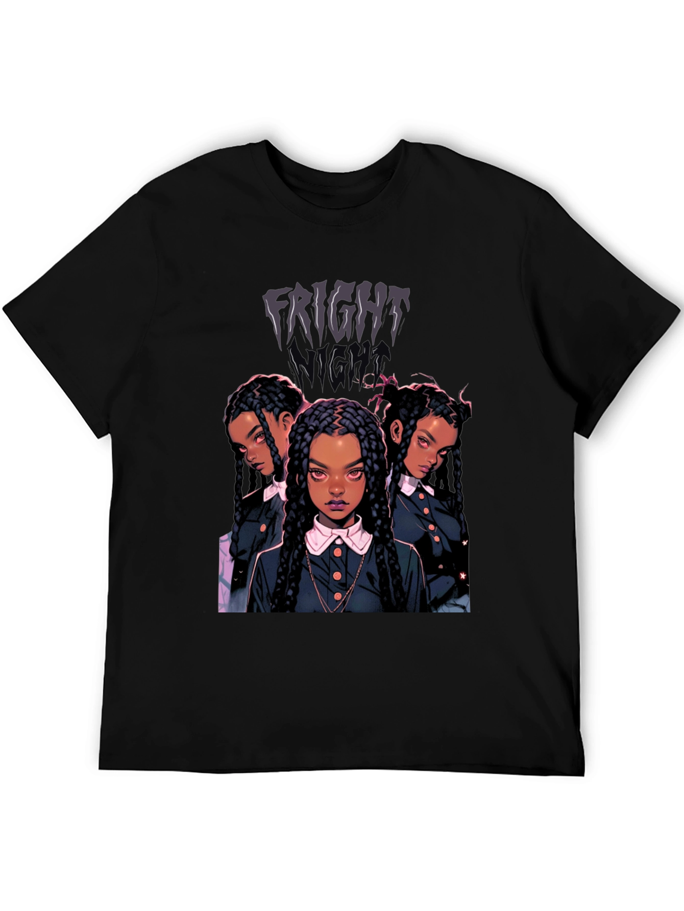 Fright Night Tee - Wednesday-Inspired Cartoon Design
