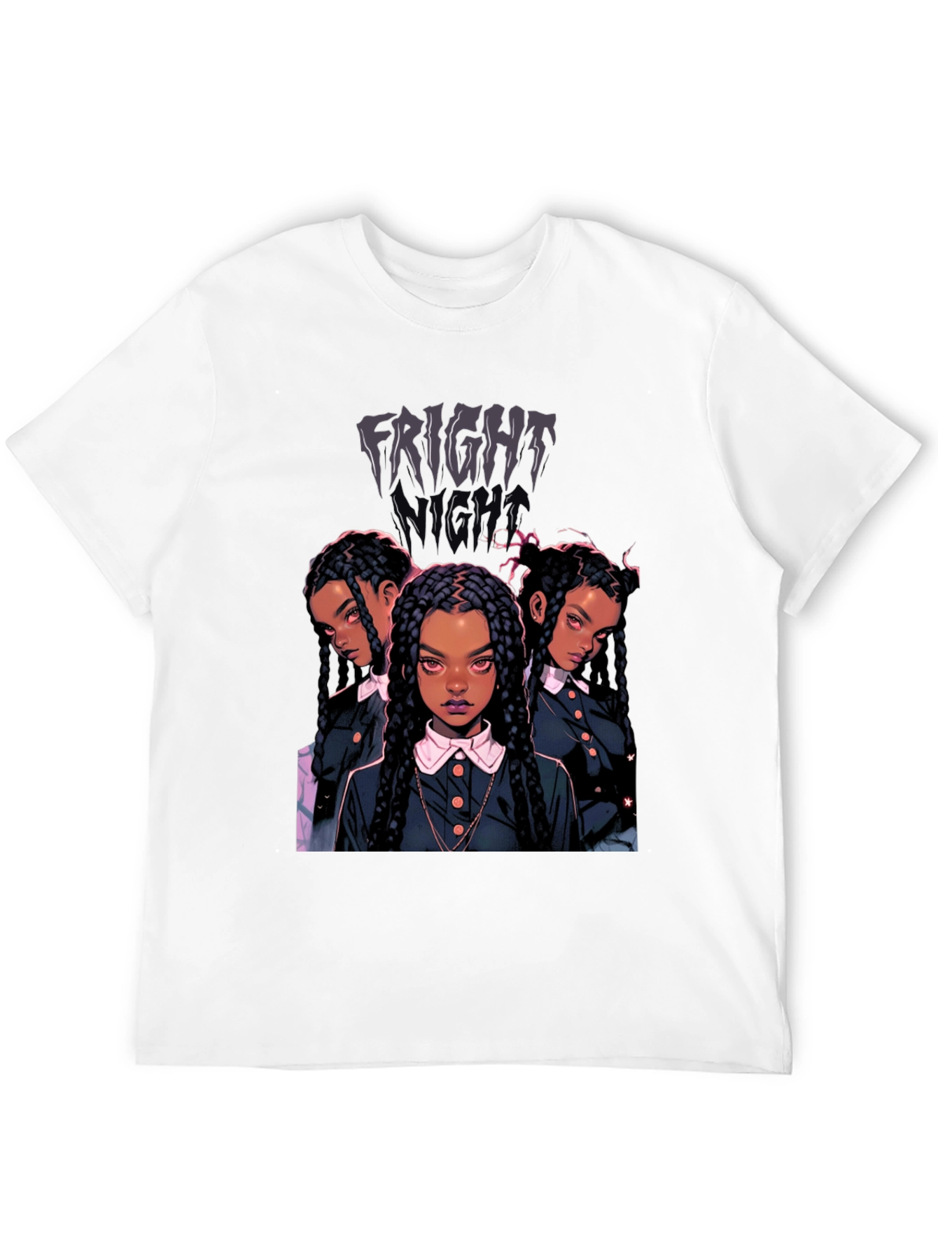 Fright Night Tee - Wednesday-Inspired Cartoon Design