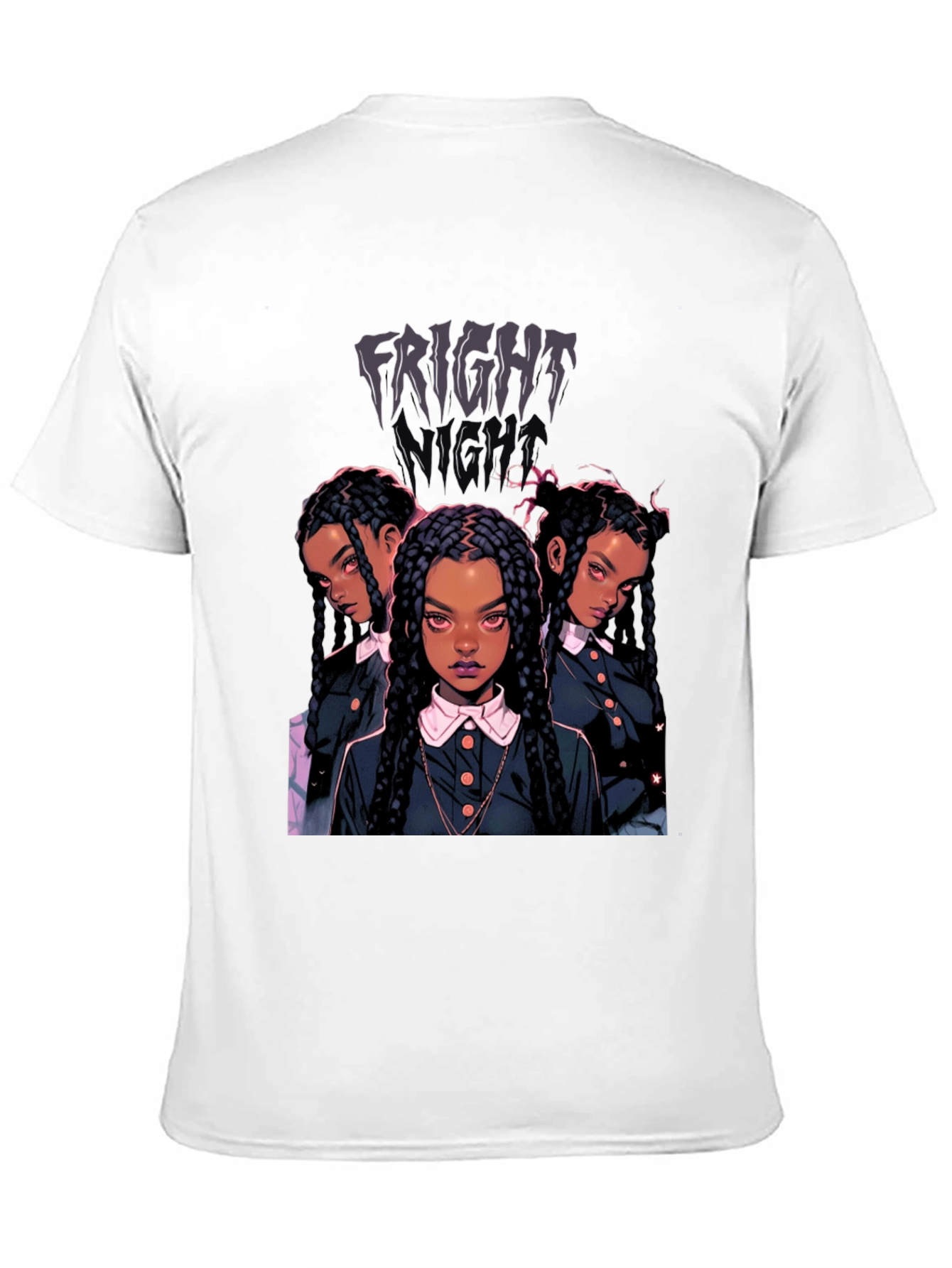 Fright Night Tee - Wednesday-Inspired Cartoon Design
