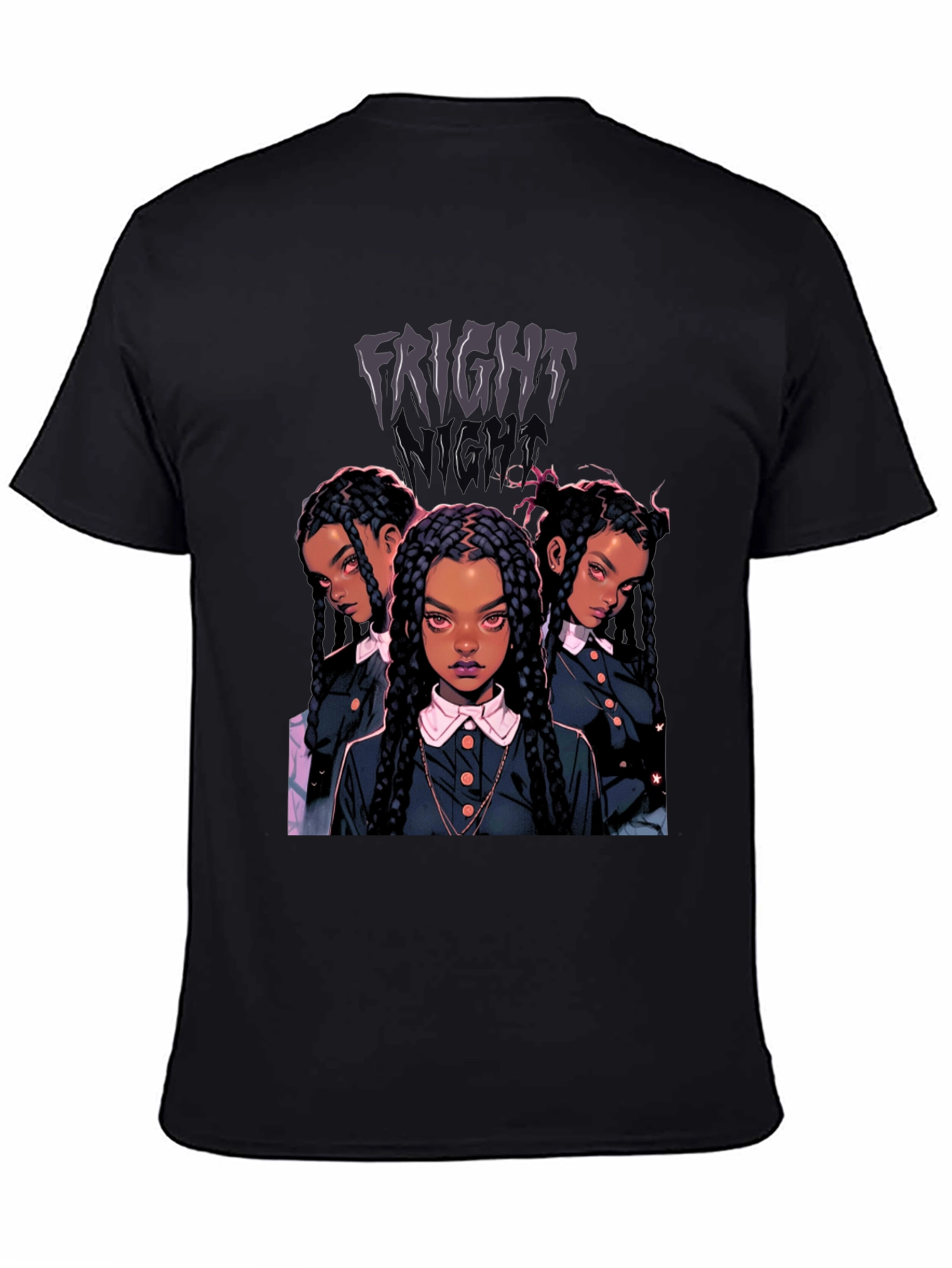 Fright Night Tee - Wednesday-Inspired Cartoon Design