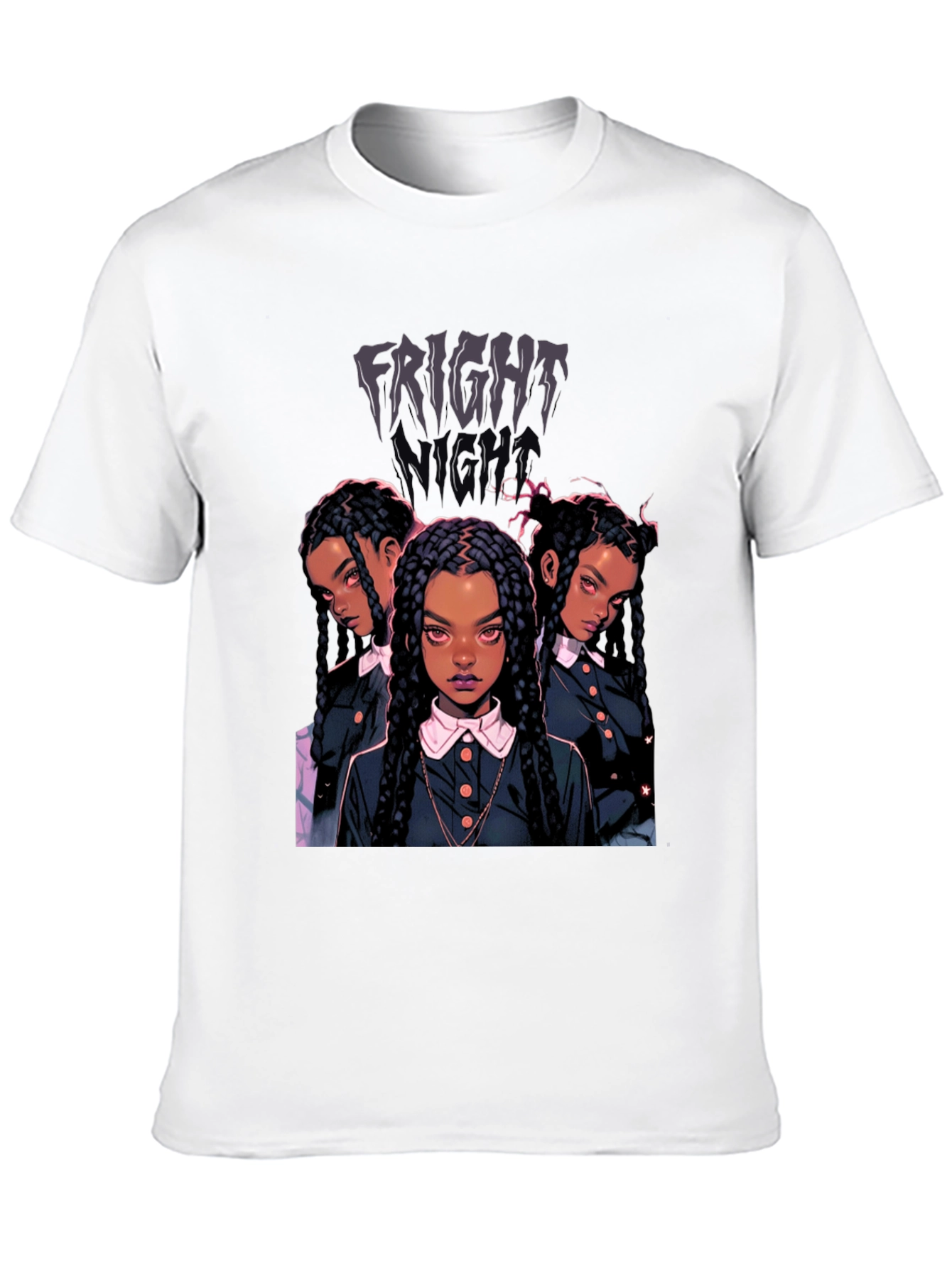 Fright Night Tee - Wednesday-Inspired Cartoon Design