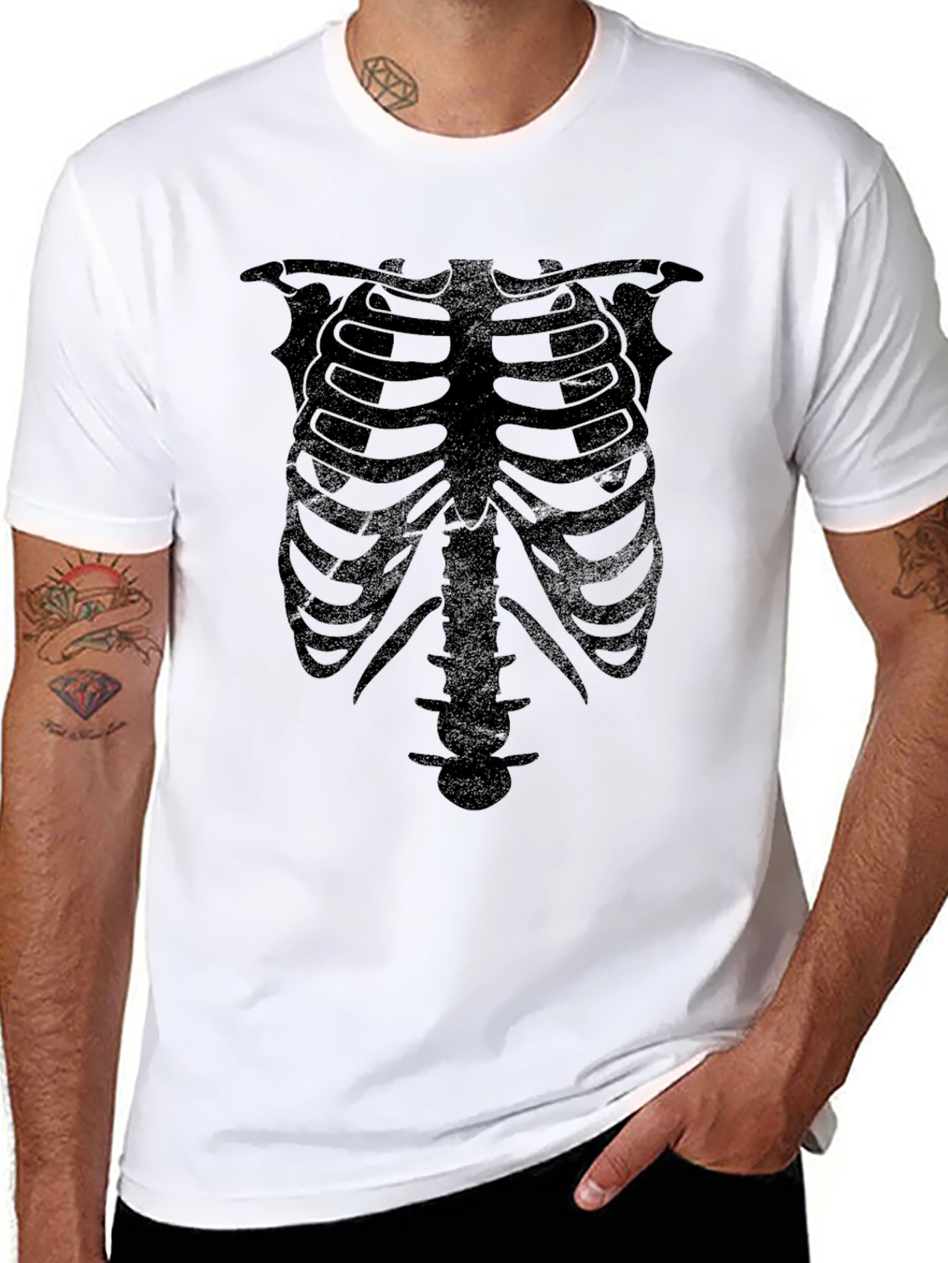 Skeleton Rib Cage Graphic T-Shirt