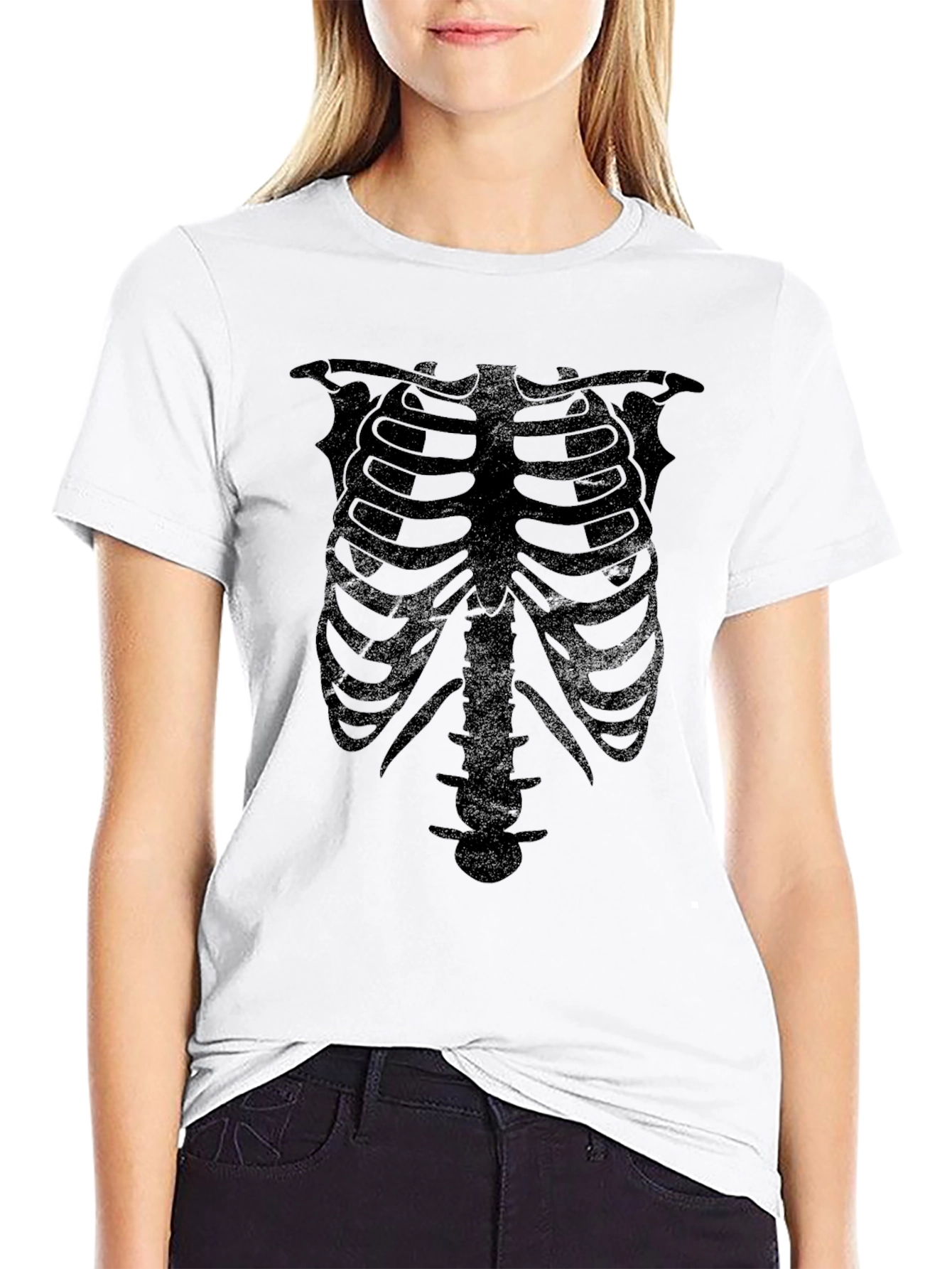 Skeleton Rib Cage Graphic T-Shirt