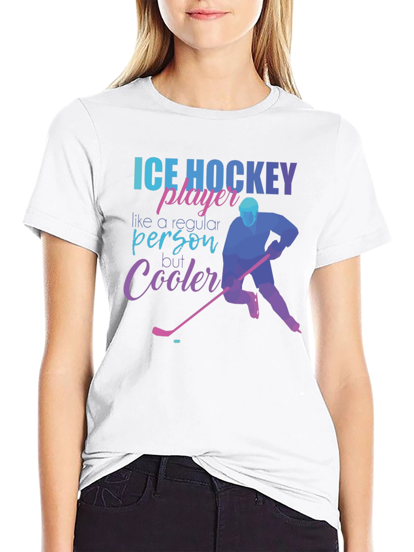 Cool Ice Hockey Player Graphic Tee