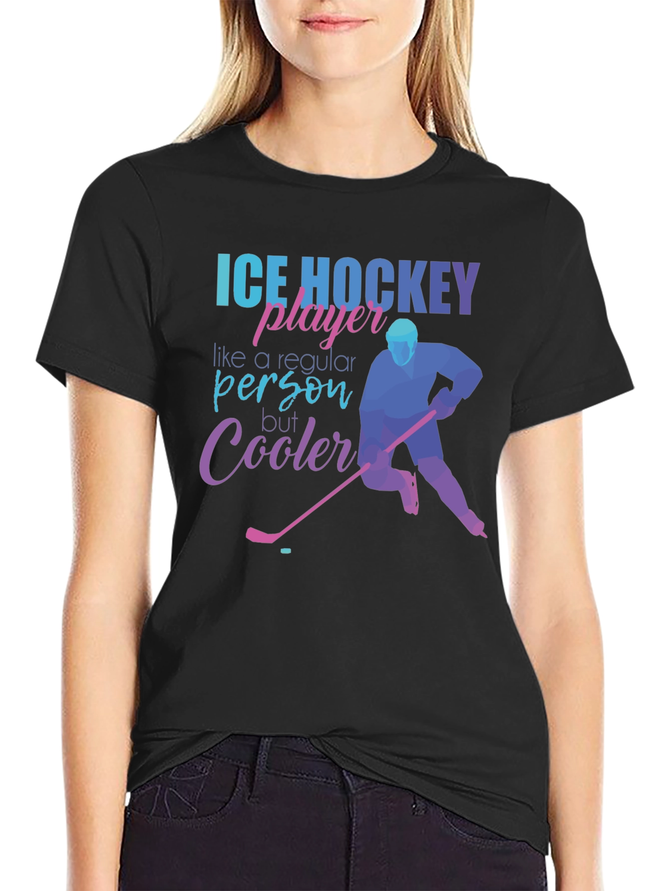 Cool Ice Hockey Player Graphic Tee