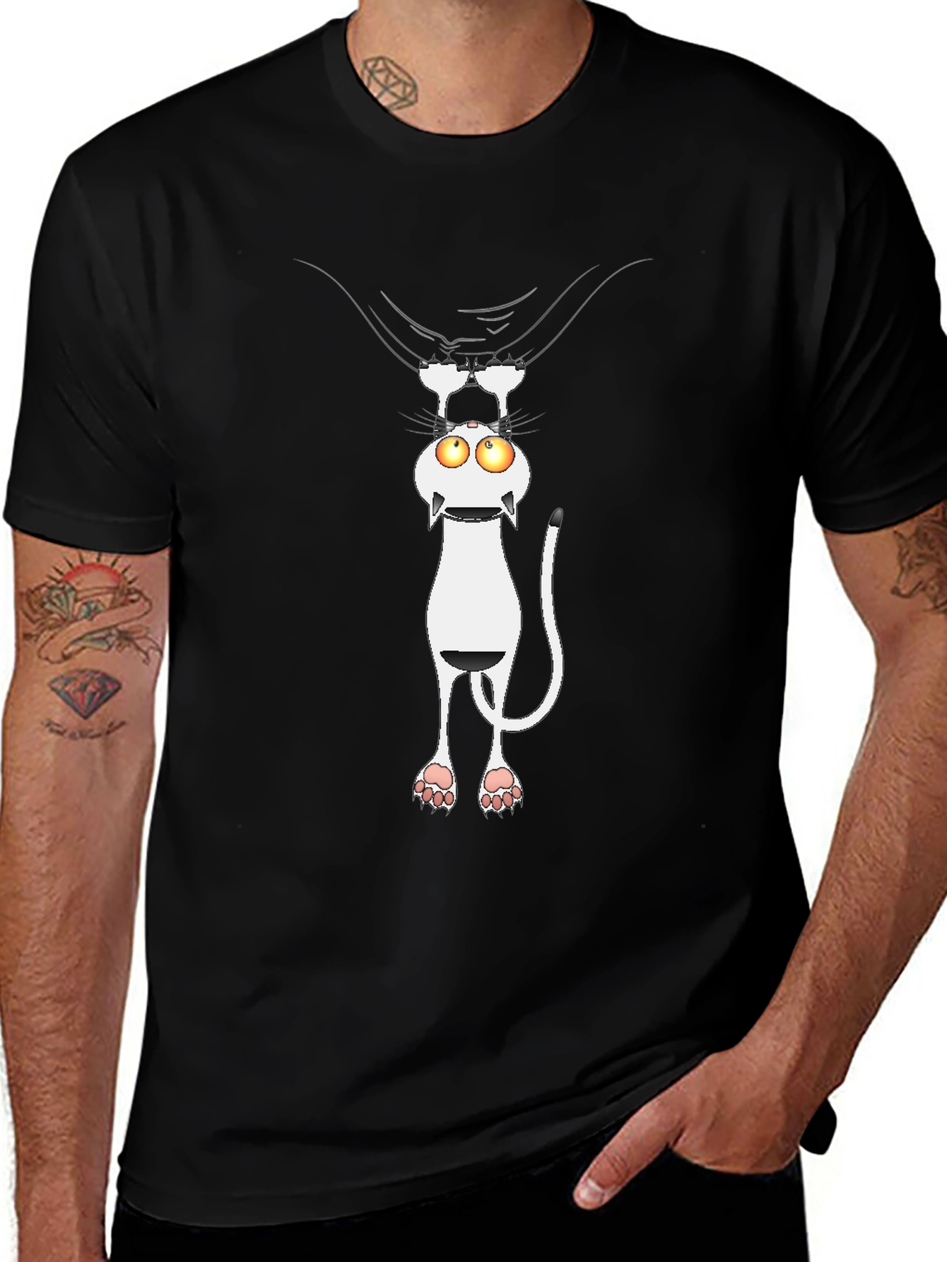 Funny Cat Peek T-Shirt - Whimsical Graphic Tee