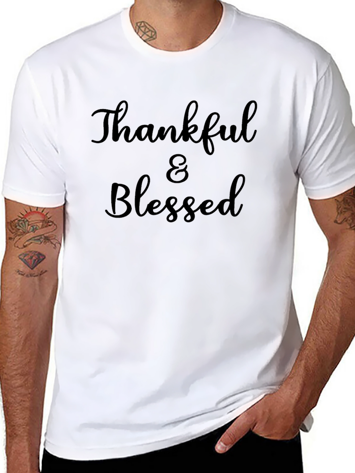 Thankful & Blessed Black T-Shirt