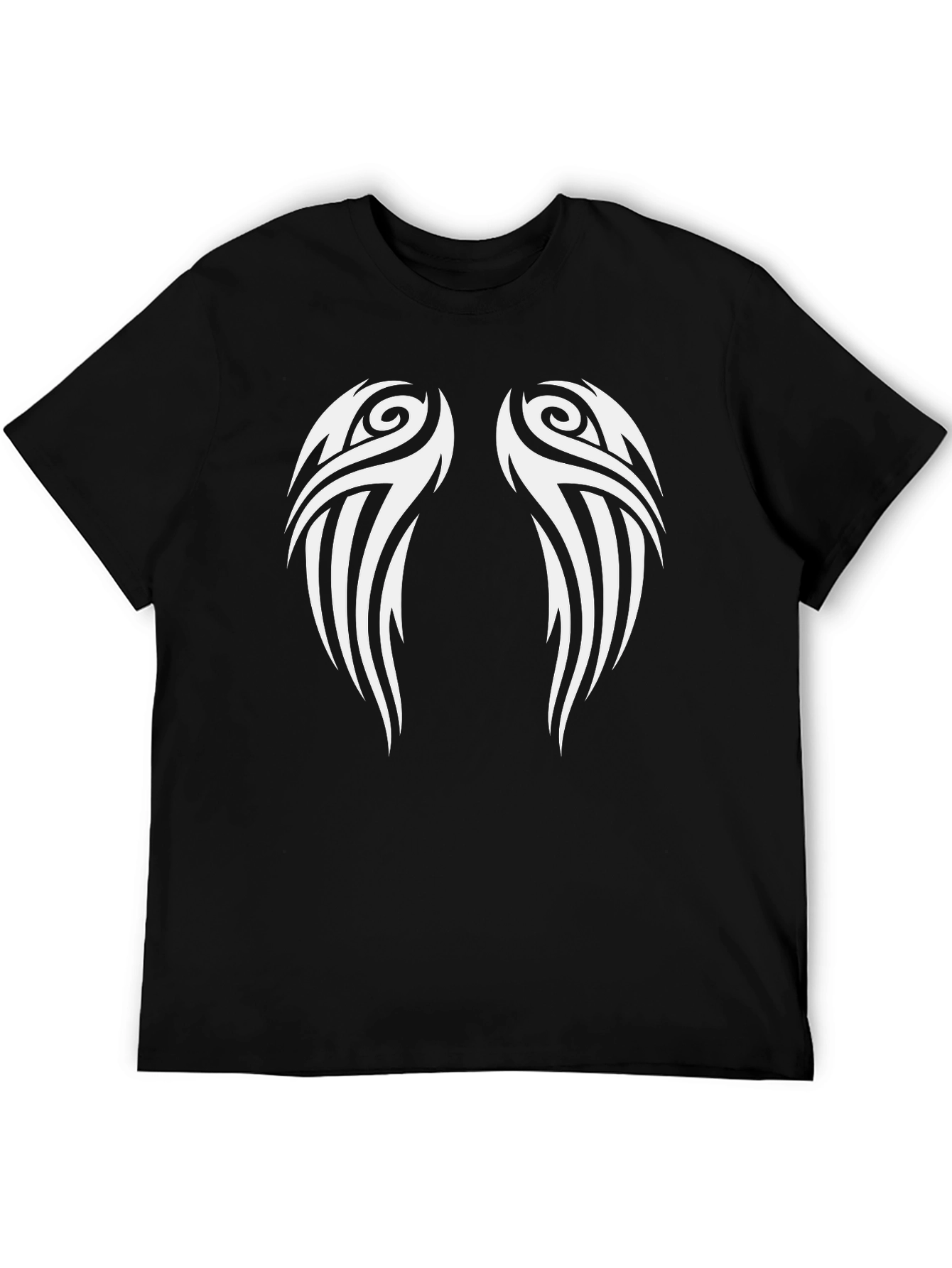 Tribal Wing Graphic Tee - Black Cotton Blend