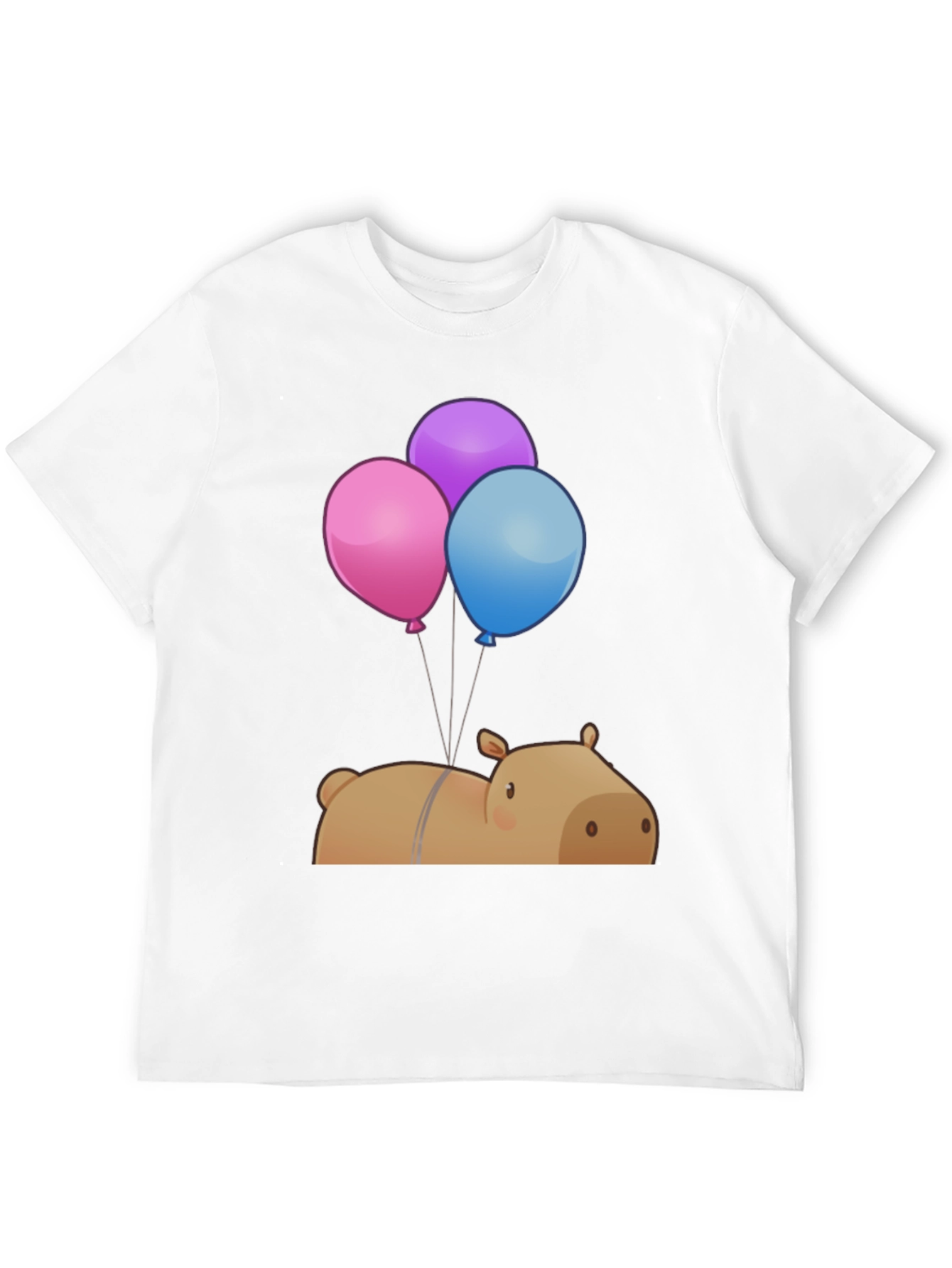 Capybara Balloons Graphic Tee - Unique Cartoon Design