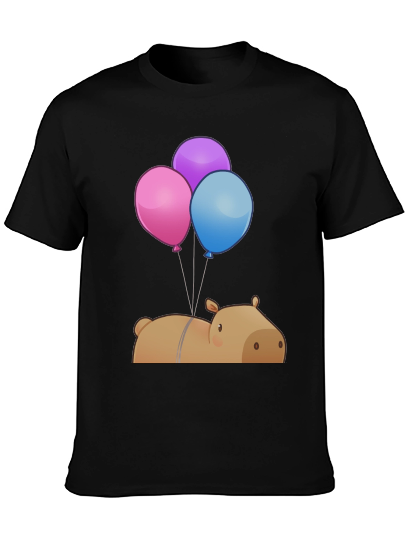 Capybara Balloons Graphic Tee - Unique Cartoon Design